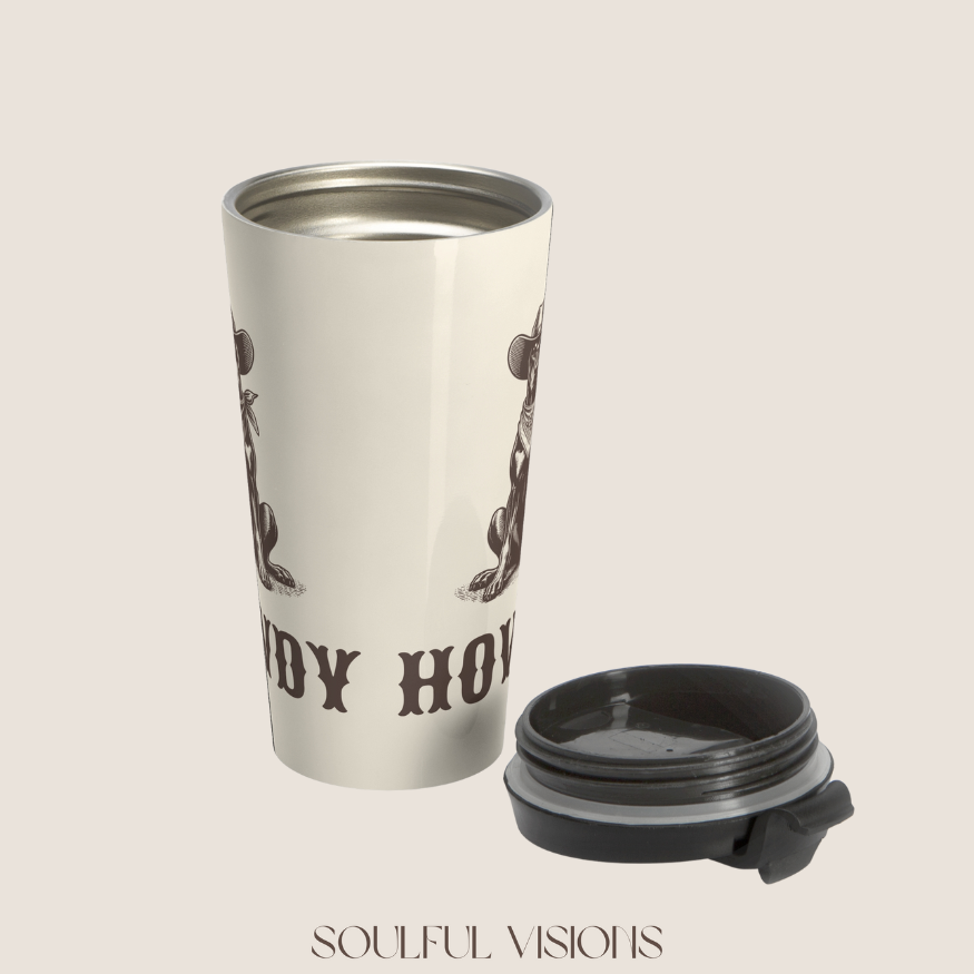 Howdy Doberman Stainless Steel Travel Mug