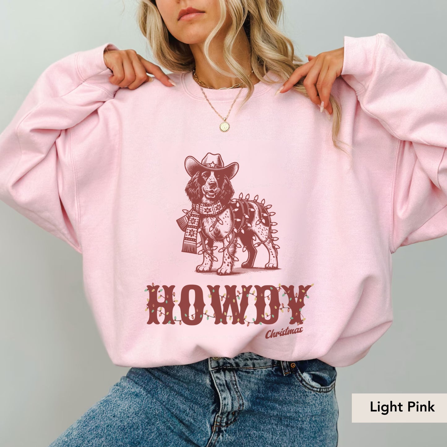 English Springer Spaniel Howdy Christmas Sweatshirt