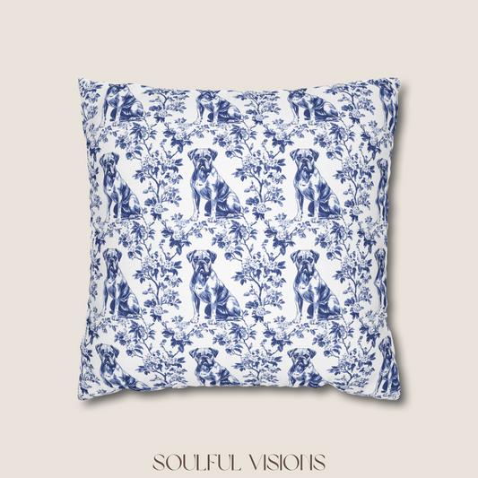 Boxer Blue French Toile Pillow