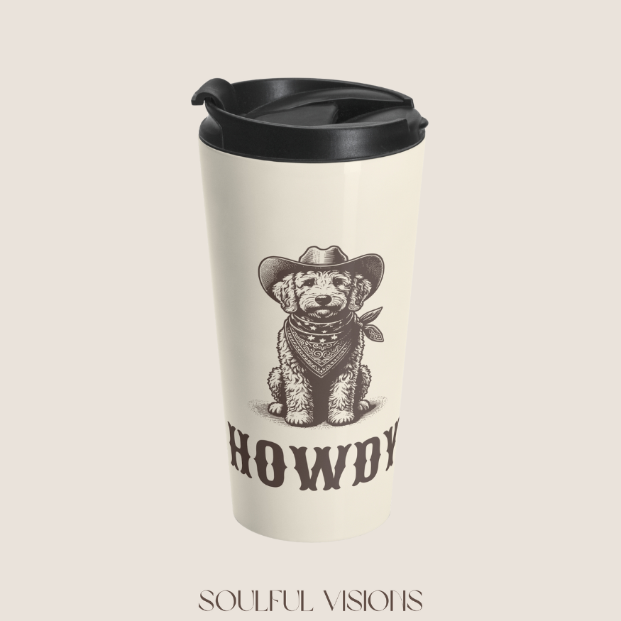 Howdy Goldendoodle Stainless Steel Travel Mug