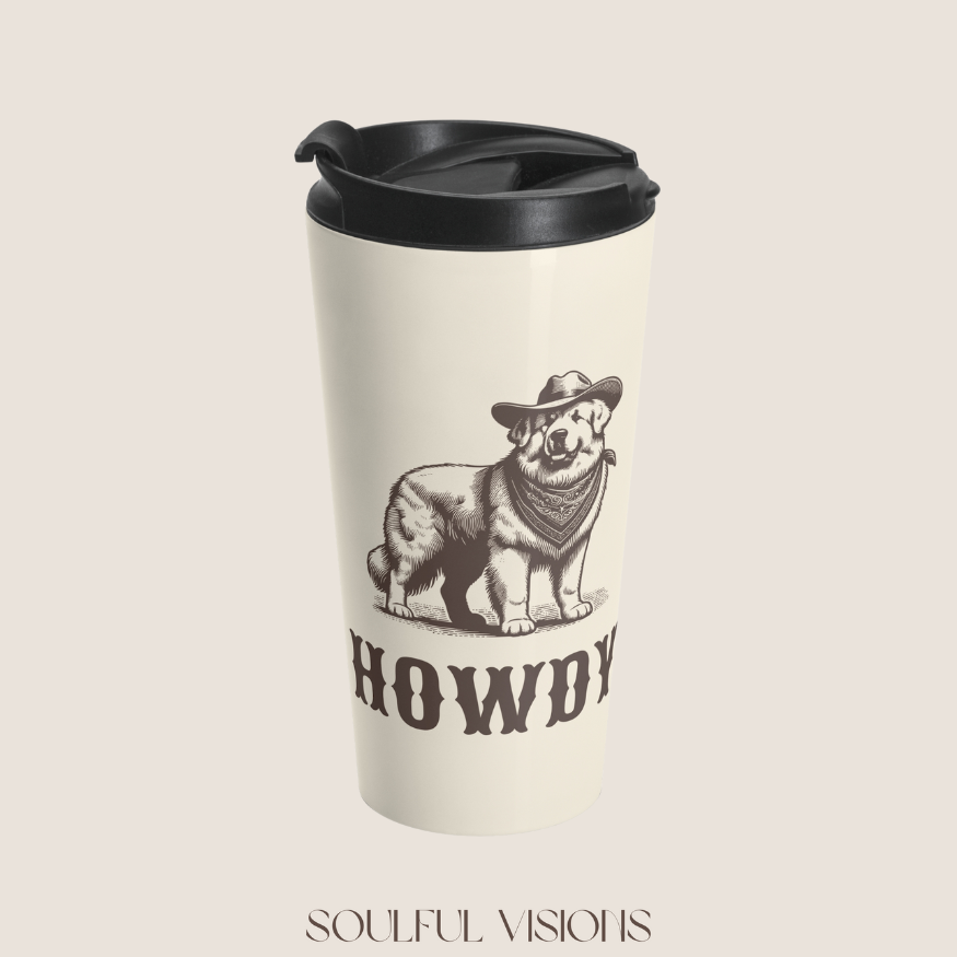 Howdy Great Pyrenees Stainless Steel Travel Mug
