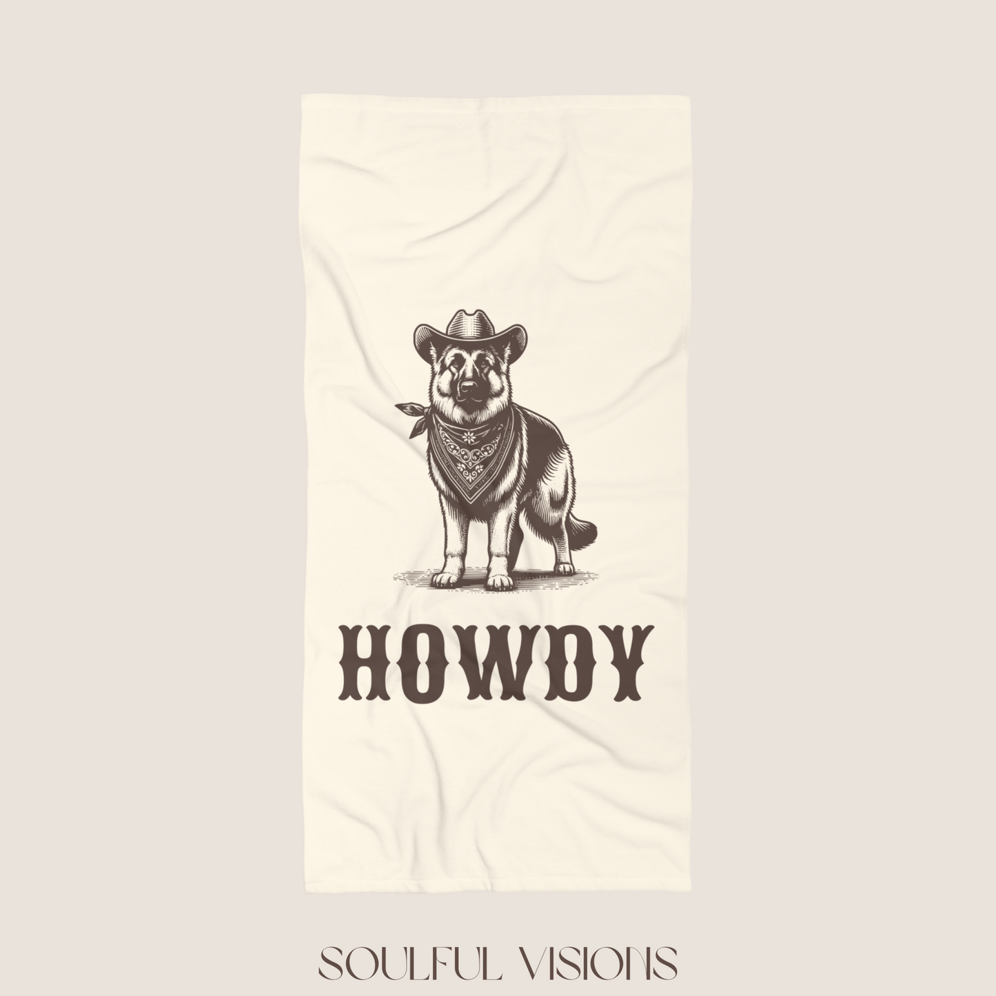 Howdy German Shepherd Beach Towel