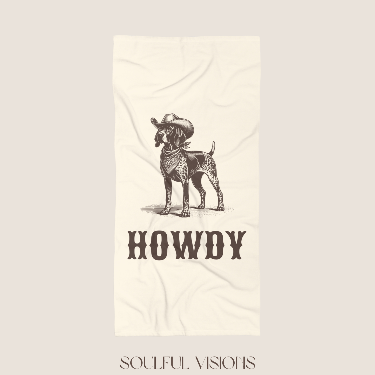 Howdy German Shorthaired Pointer Beach Towel