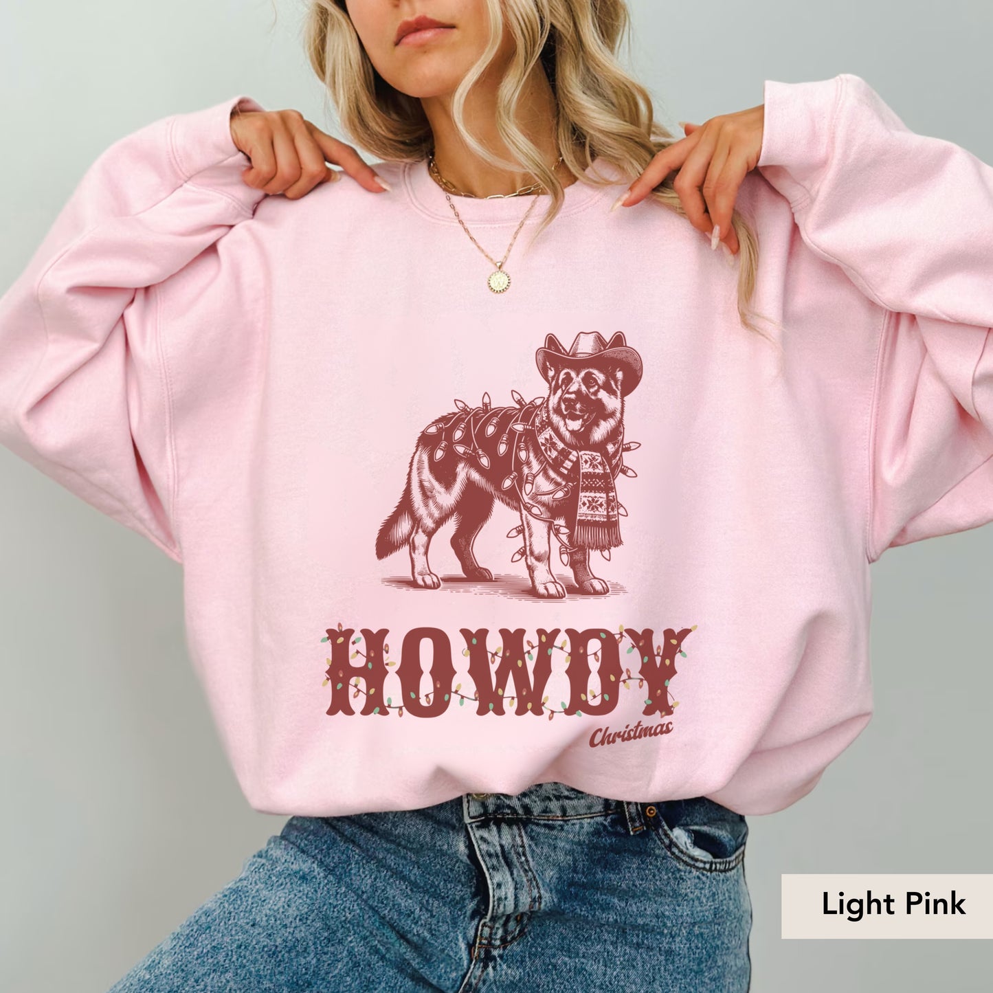 German Shepherd Howdy Christmas Sweatshirt