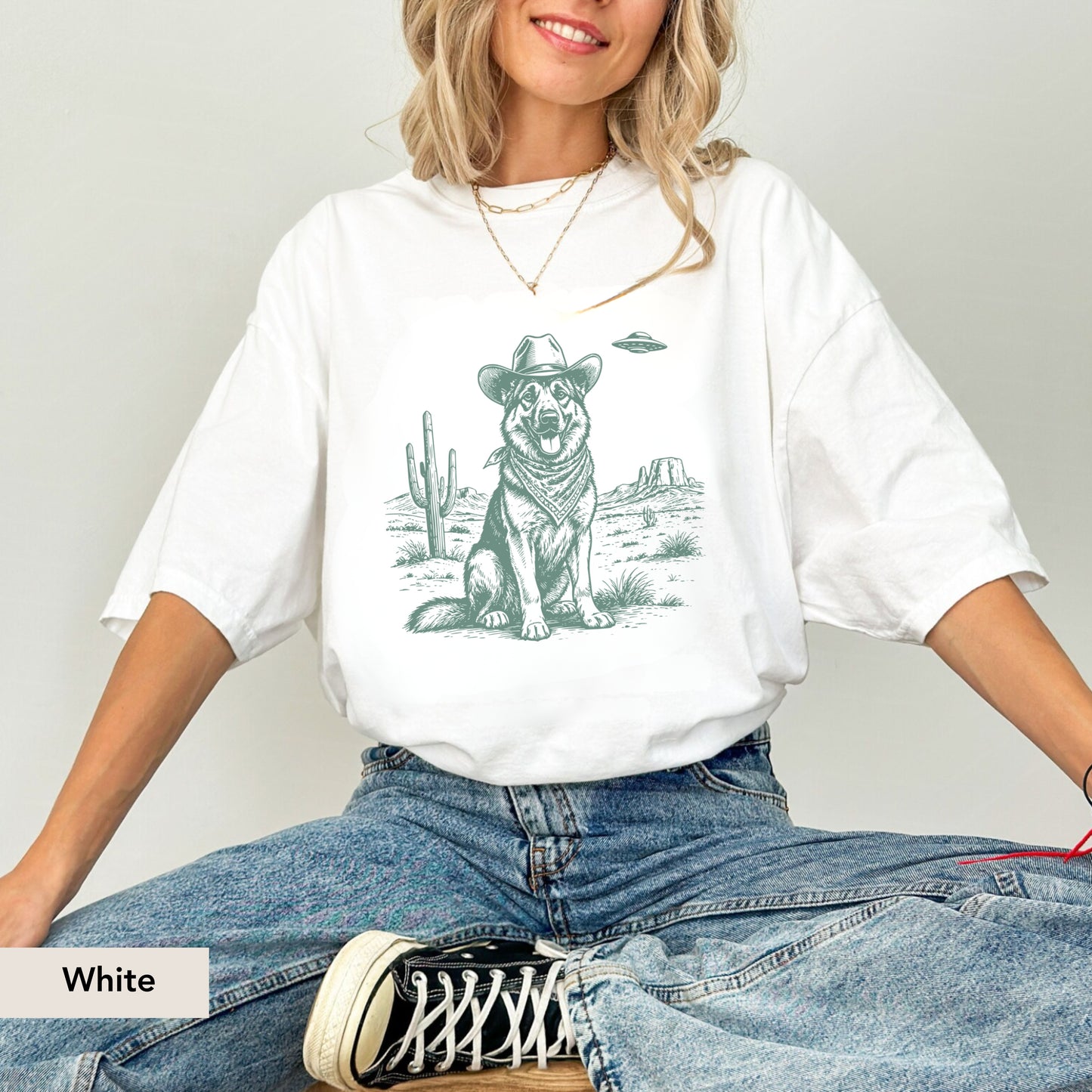 German Shepherd UFO shirt