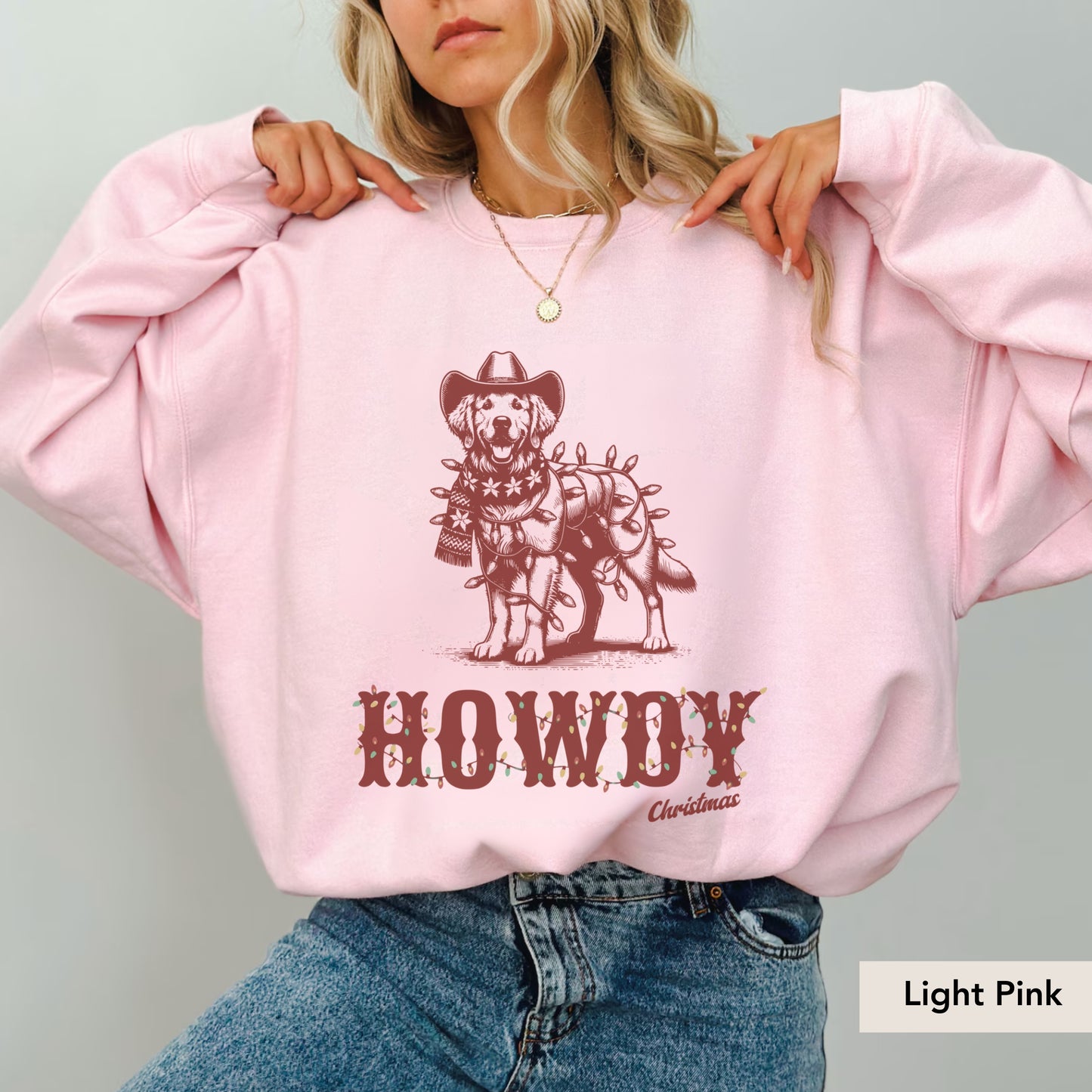 Golden Retriever Howdy Christmas Sweatshirt
