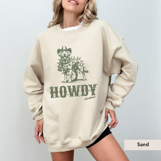 Golden Retriever Howdy Christmas Sweatshirt