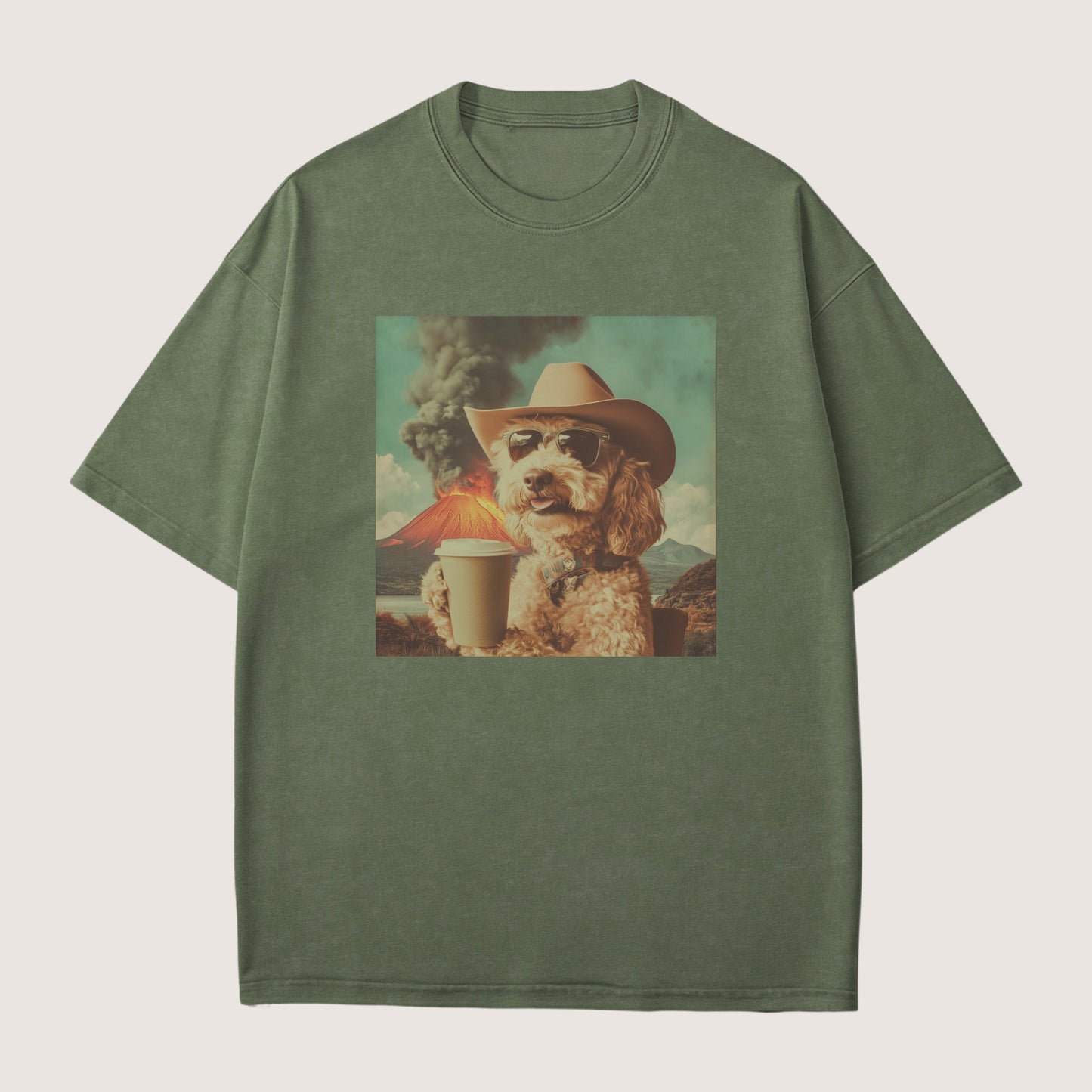 Goldendoodle Dog Volcano Shirt