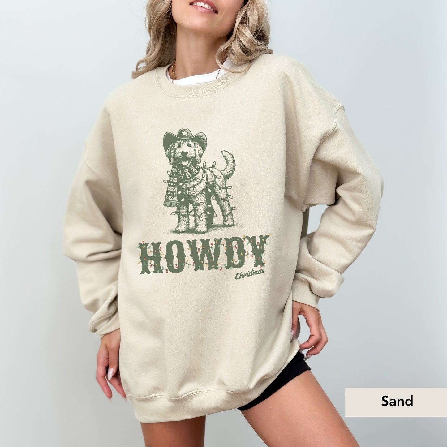 Goldendoodle Howdy Christmas Sweatshirt