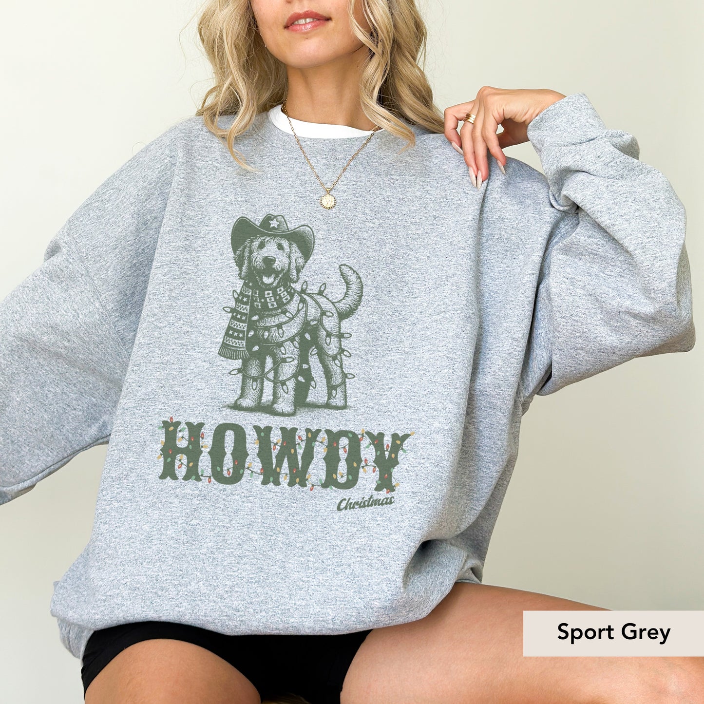 Goldendoodle Howdy Christmas Sweatshirt