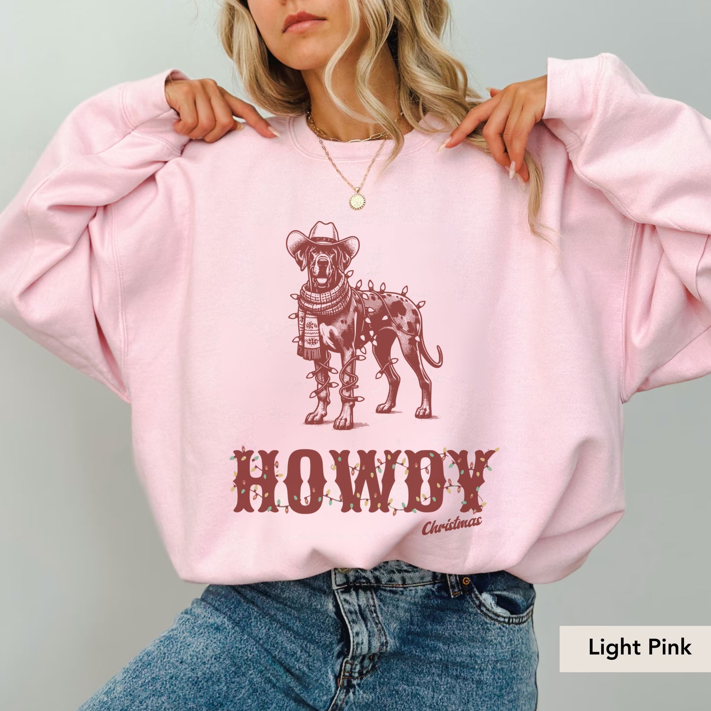 Great Dane Howdy Christmas Sweatshirt