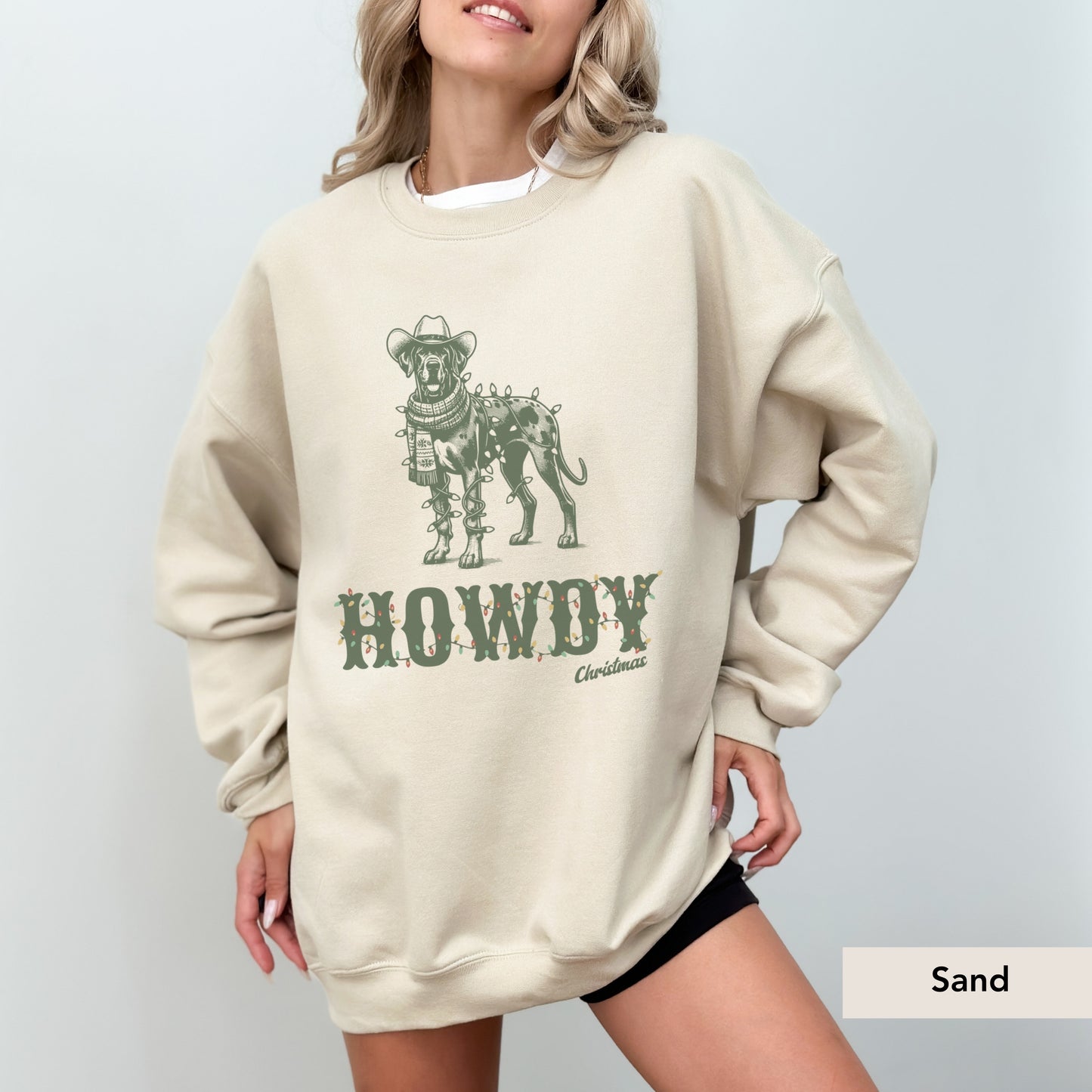 Great Dane Howdy Christmas Sweatshirt