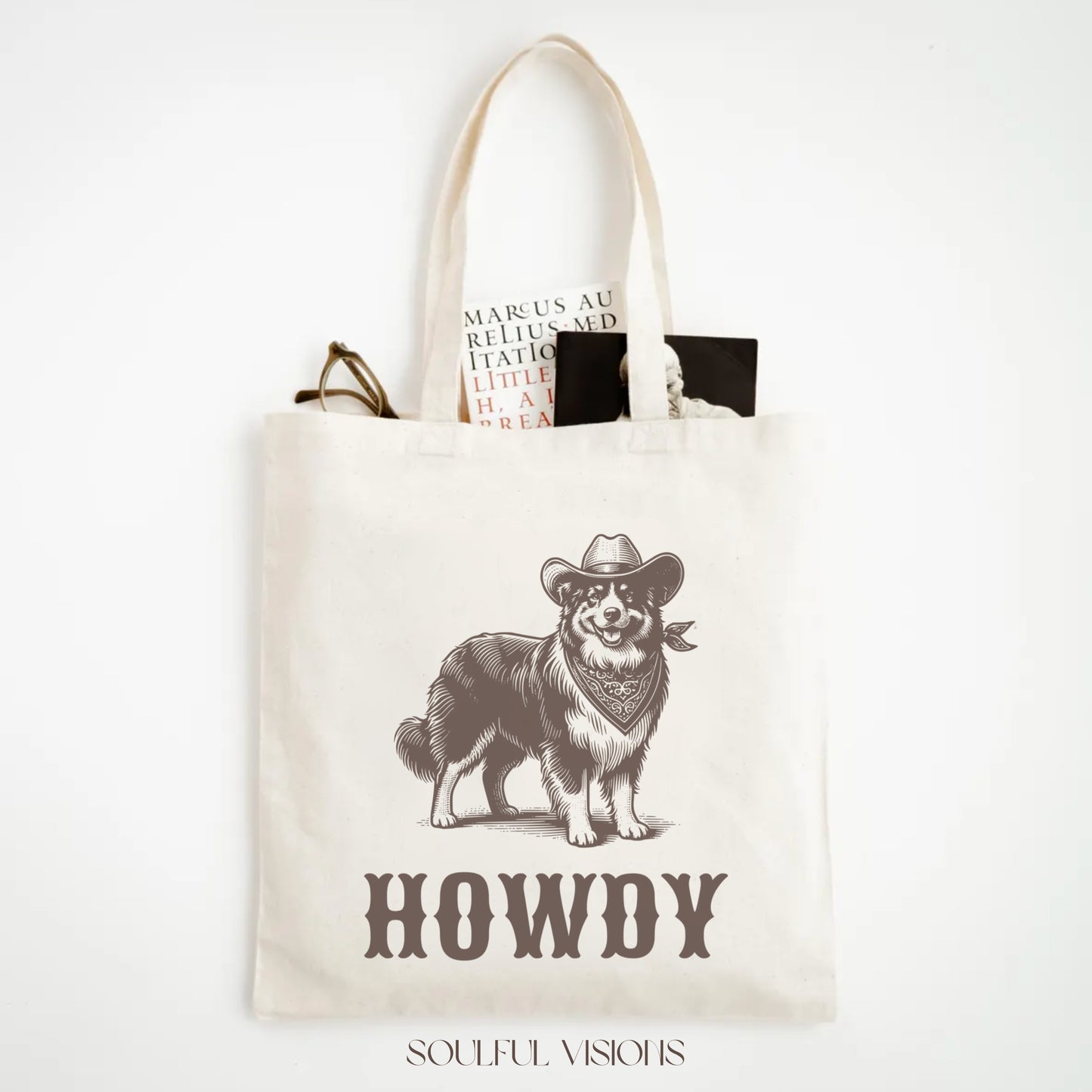 Howdy Australian Shepherd Tote Bag