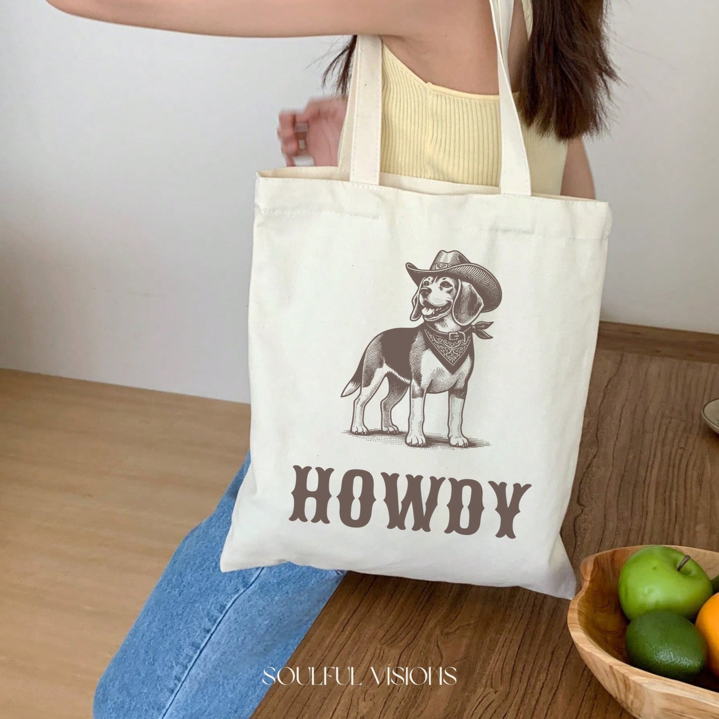 Howdy Beagle Tote Bag