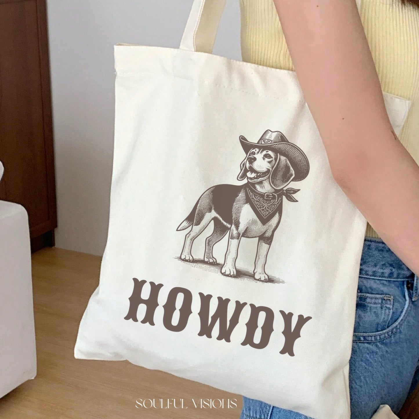 Howdy Beagle Tote Bag