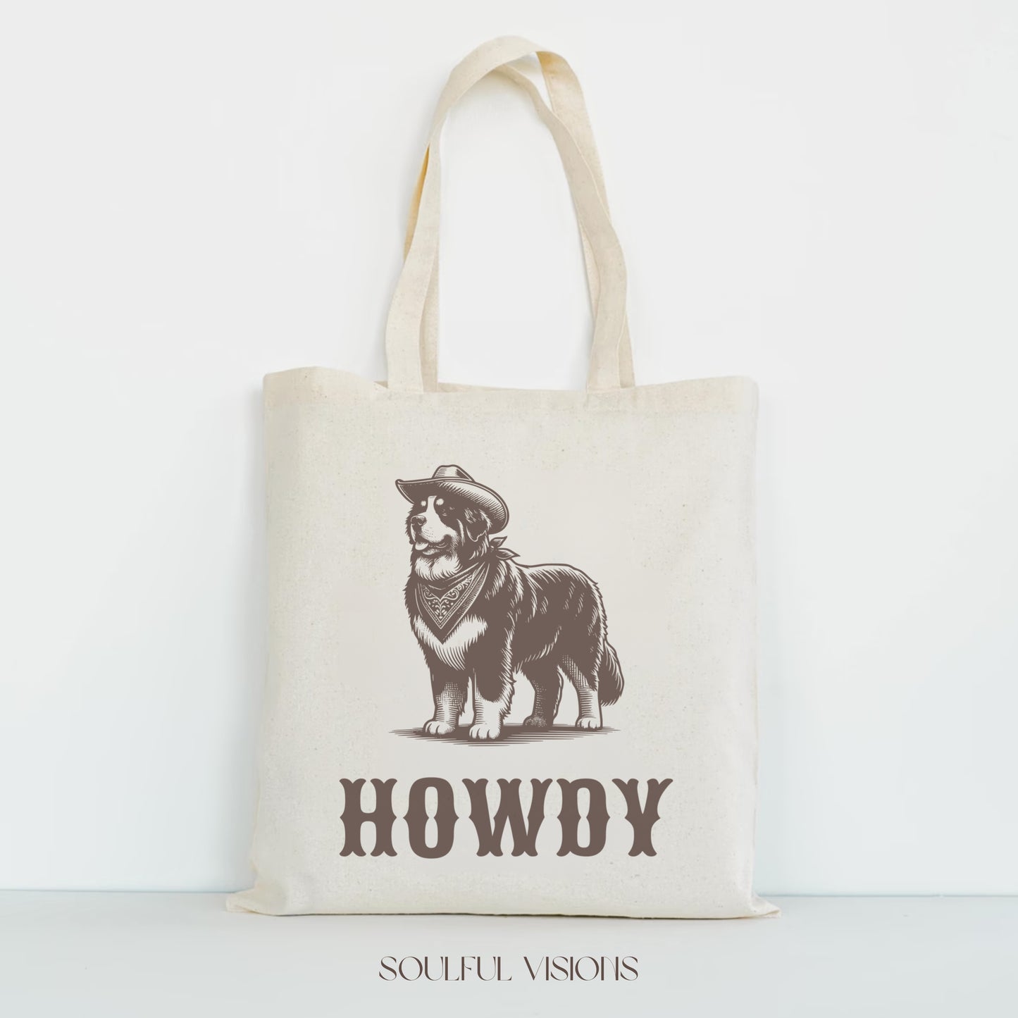 Howdy Bernese Mountain Tote Bag
