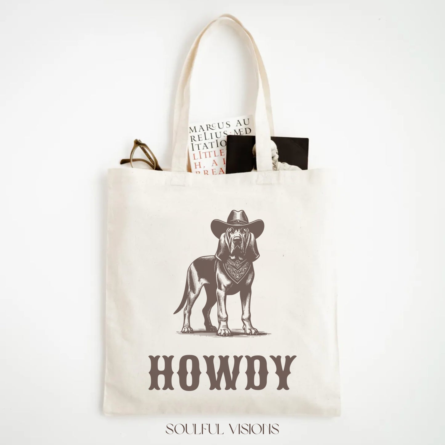 Howdy Bloodhound Tote Bag
