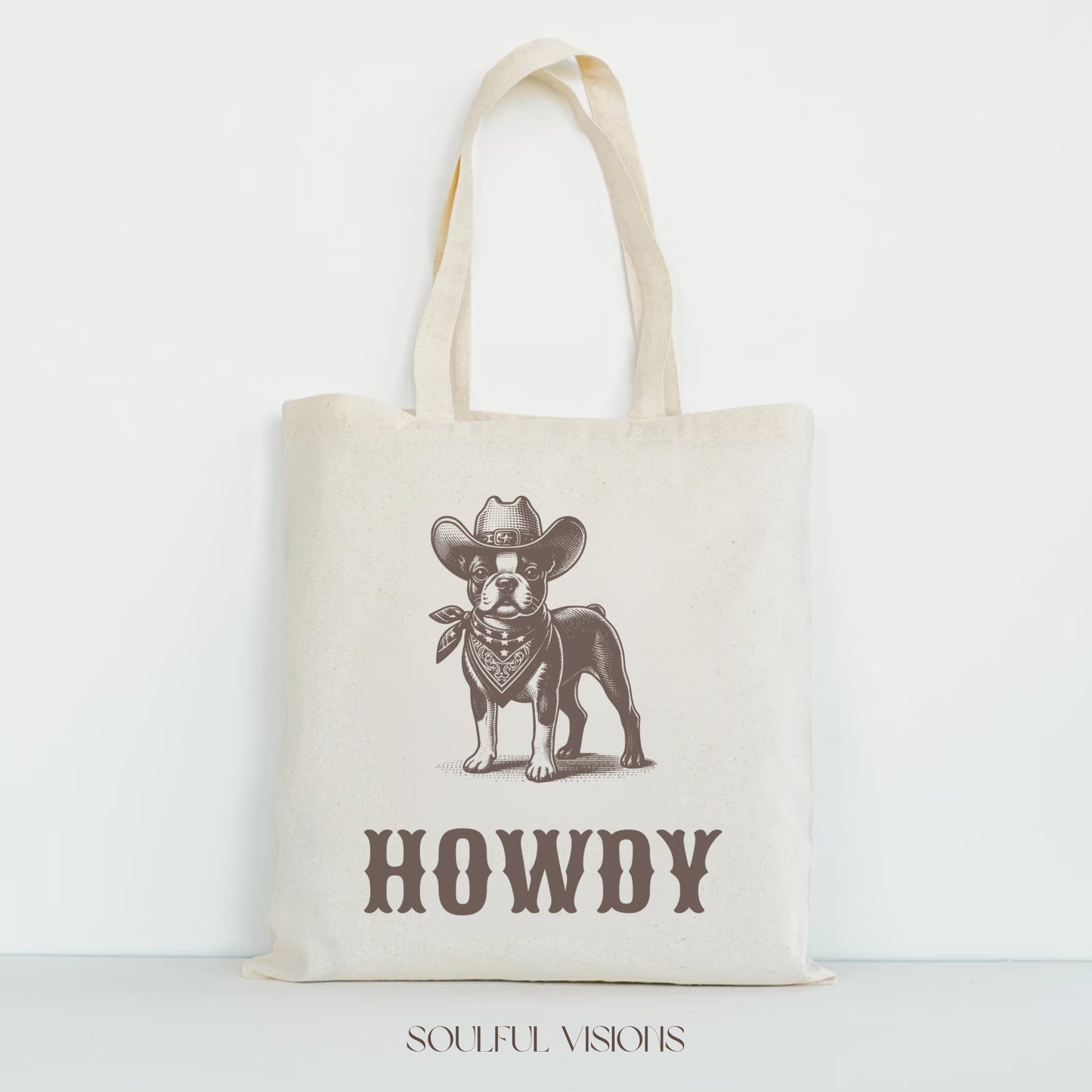 Howdy Boston Terrier Tote Bag