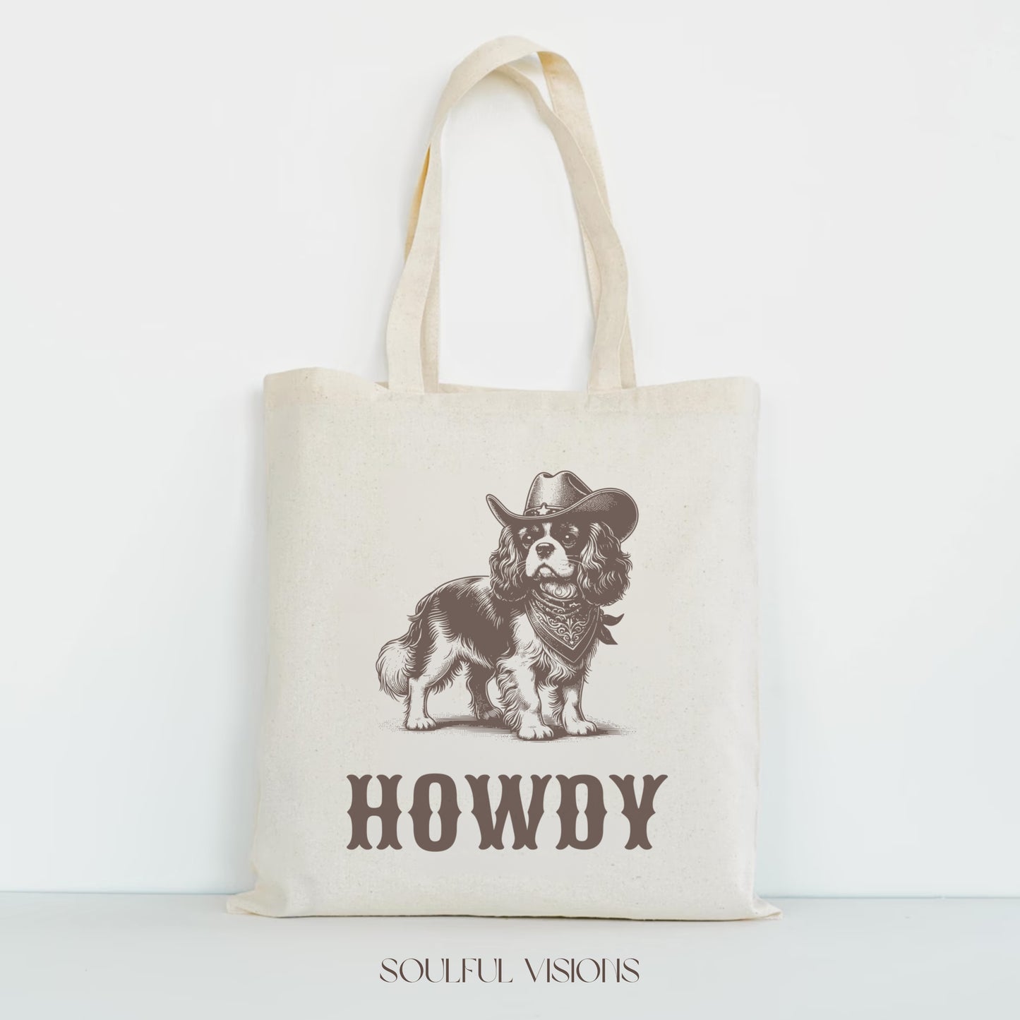 Howdy Cavalier King Charles Spaniel Tote Bag