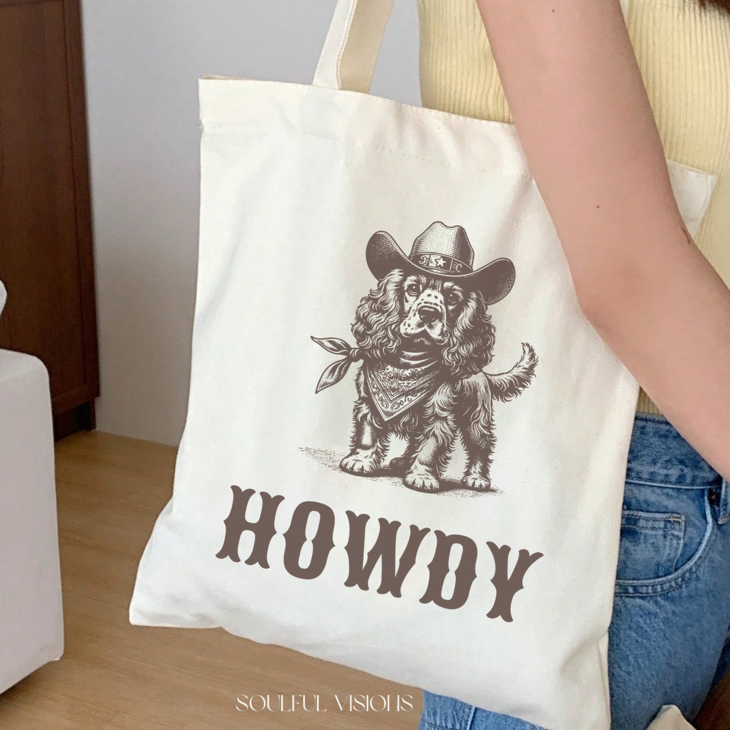Howdy Cocker Spaniel Tote Bag