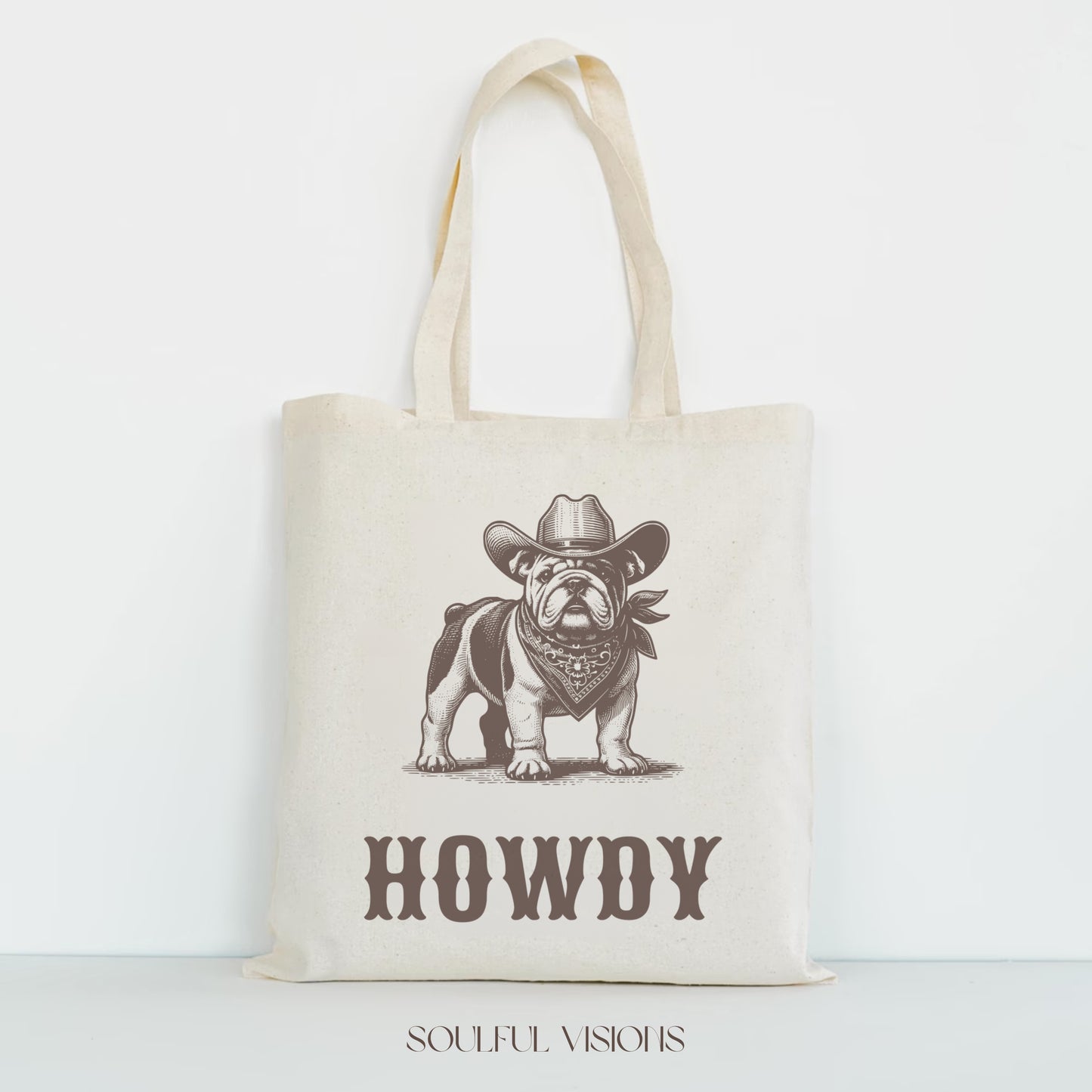 Howdy English Bulldog Tote Bag