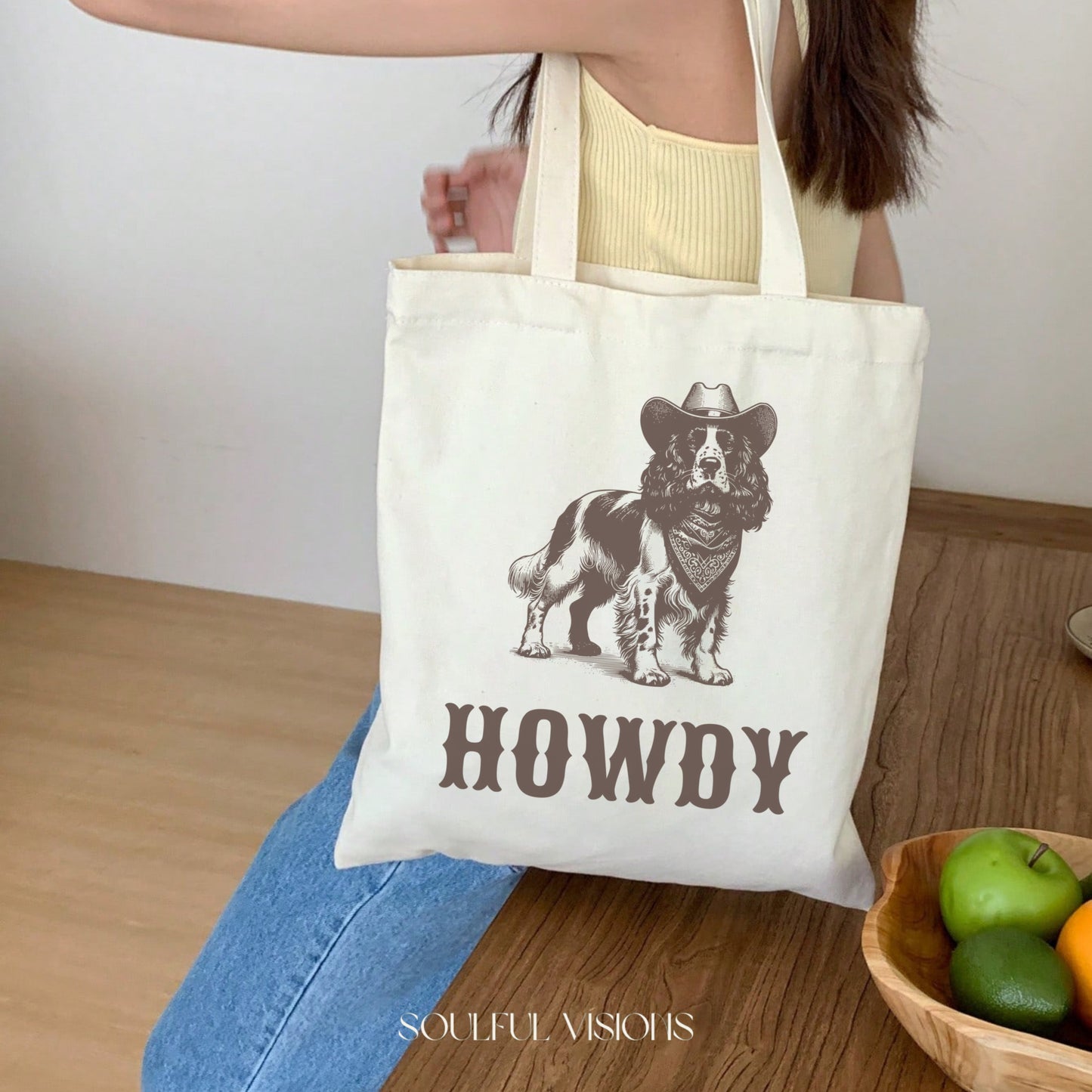 Howdy English Springer Spaniel Tote Bag