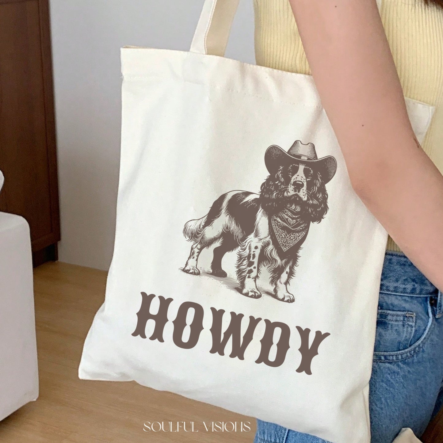 Howdy English Springer Spaniel Tote Bag