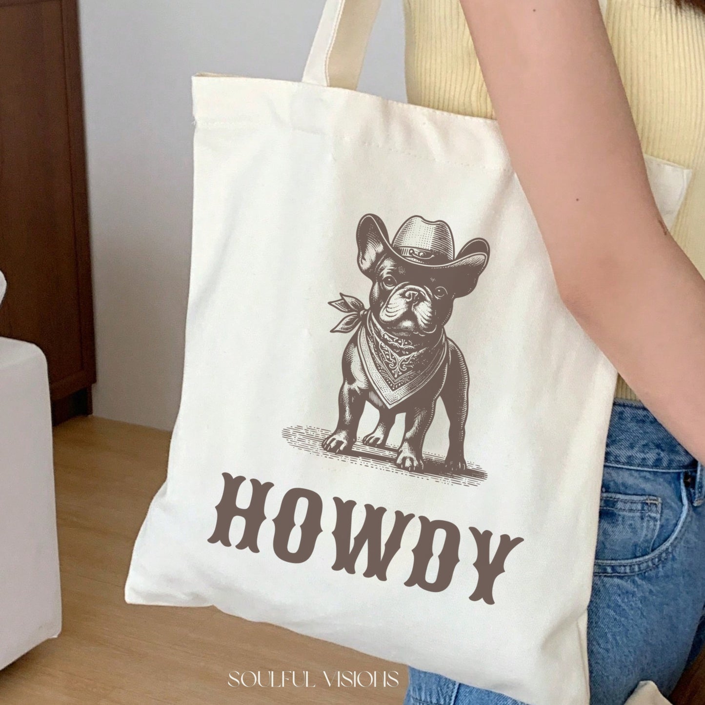 Howdy French Bulldog Tote Bag
