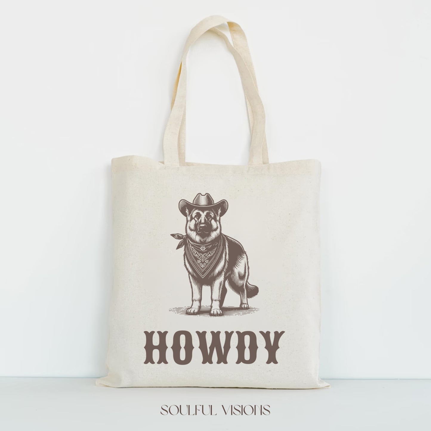 Howdy German Shepherd Tote Bag