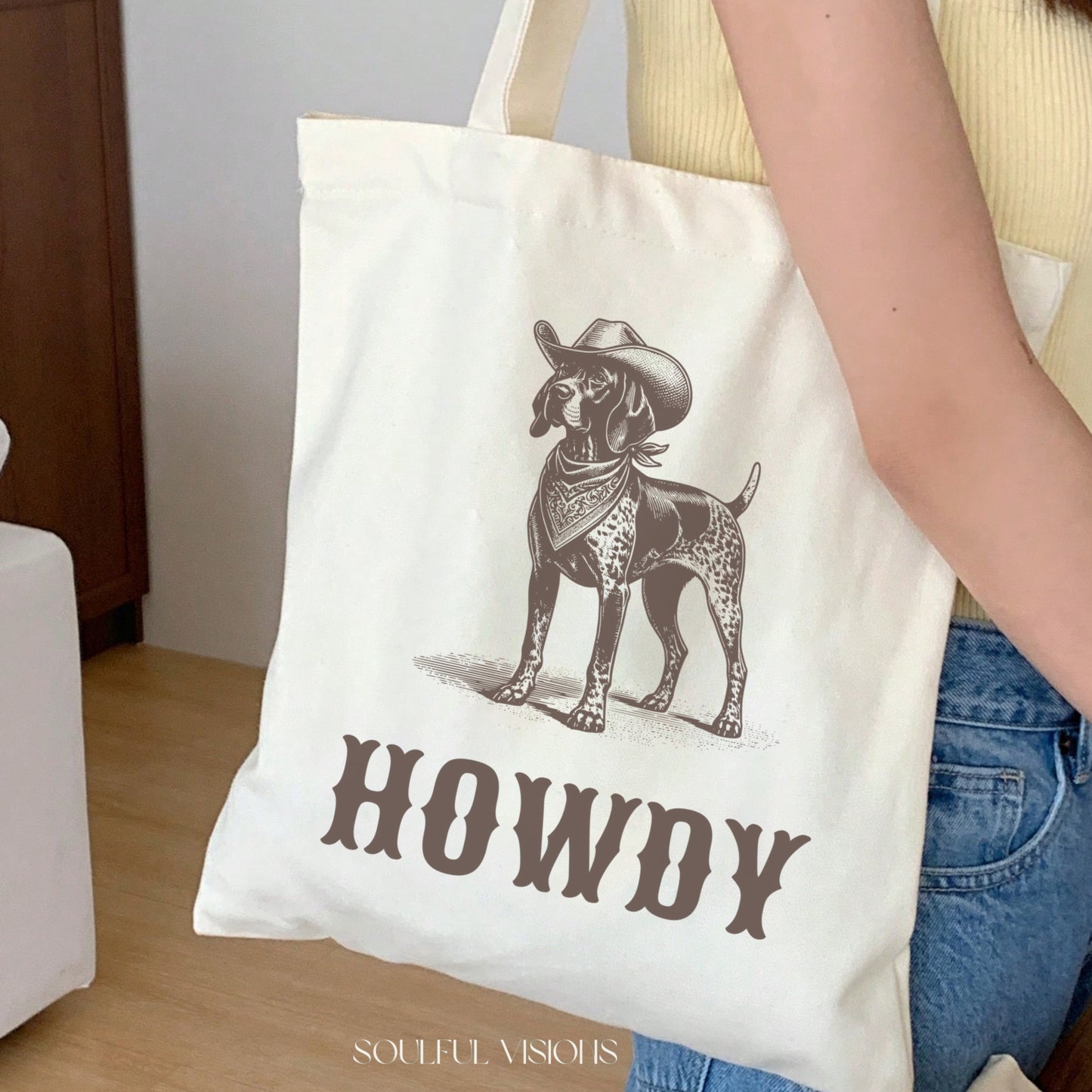 Howdy German Shorthaired Pointer Tote Bag