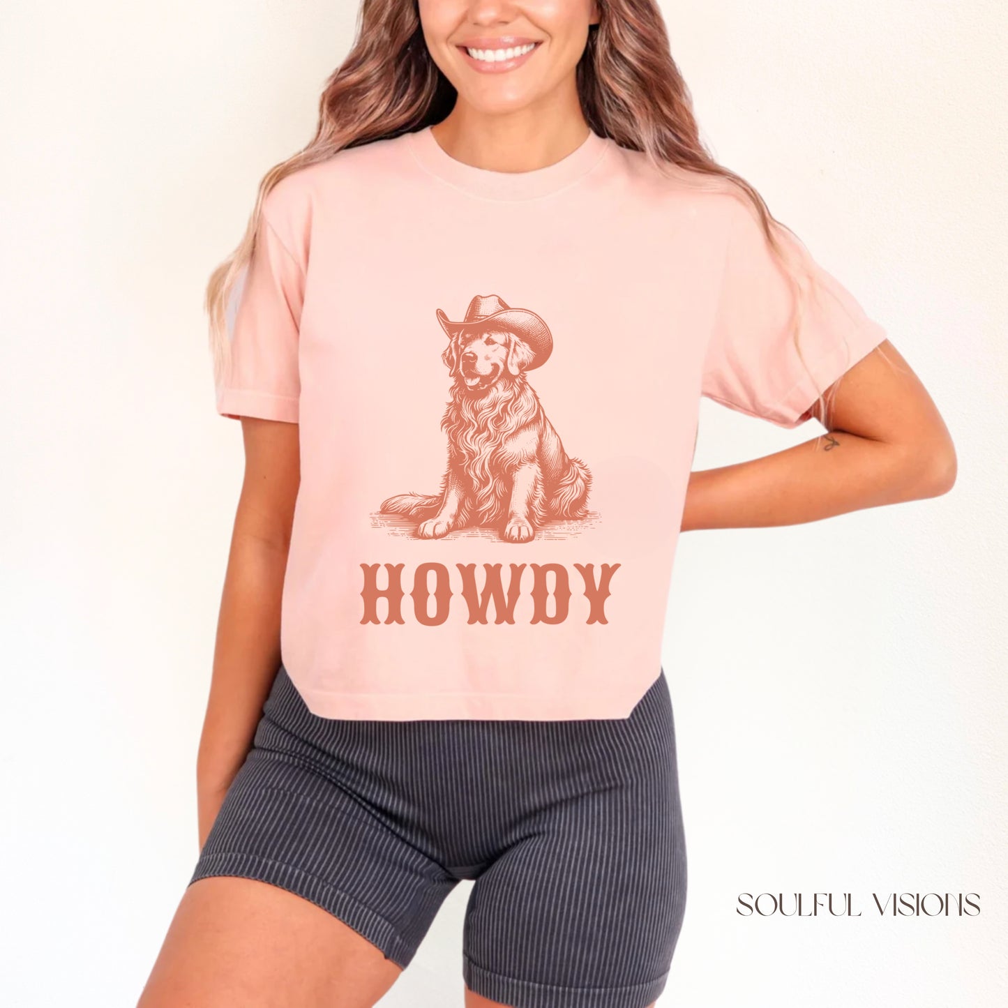 Howdy Golden Retriever Women's Boxy Tee