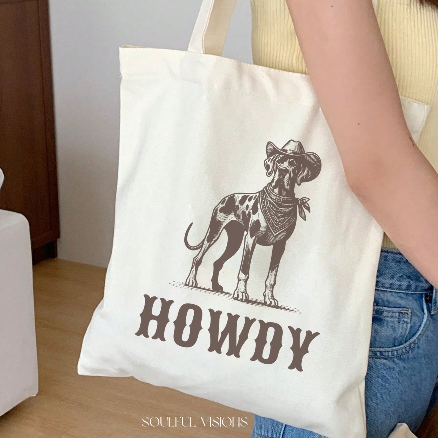 Howdy Great dane Tote Bag