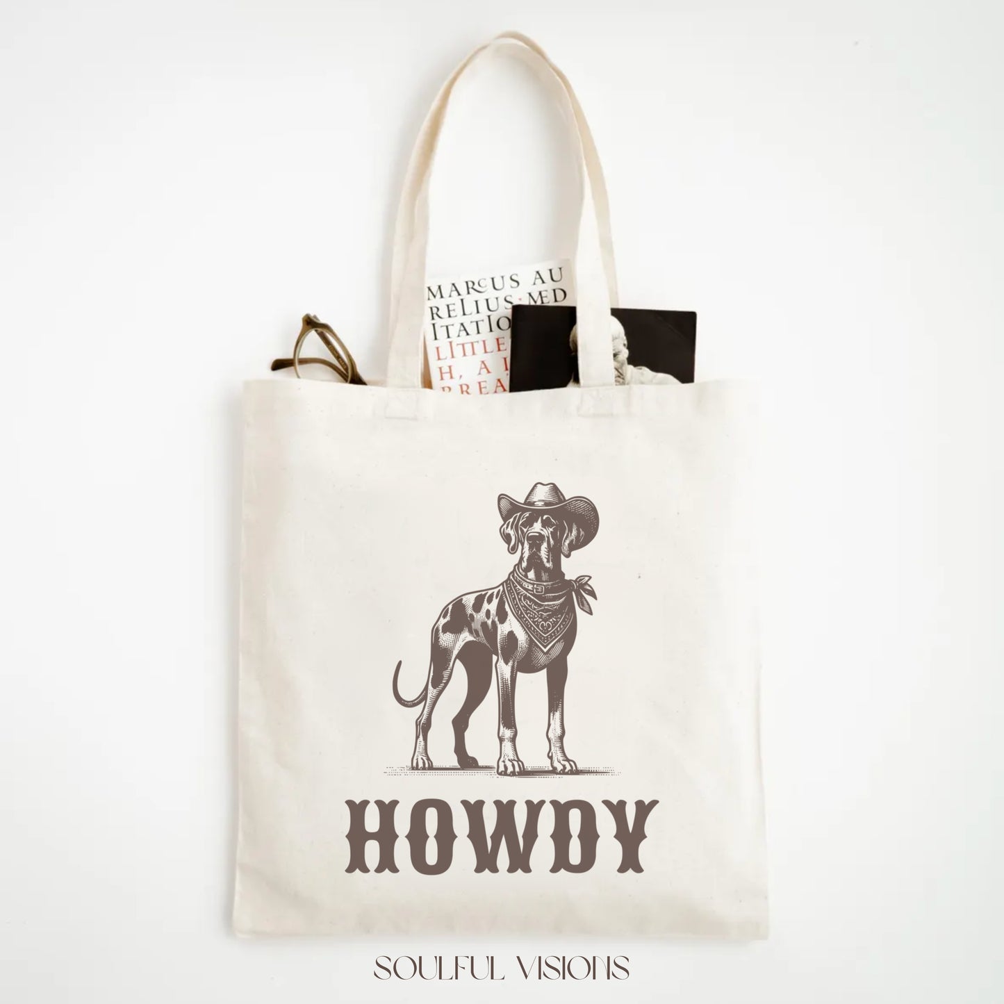 Howdy Great dane Tote Bag