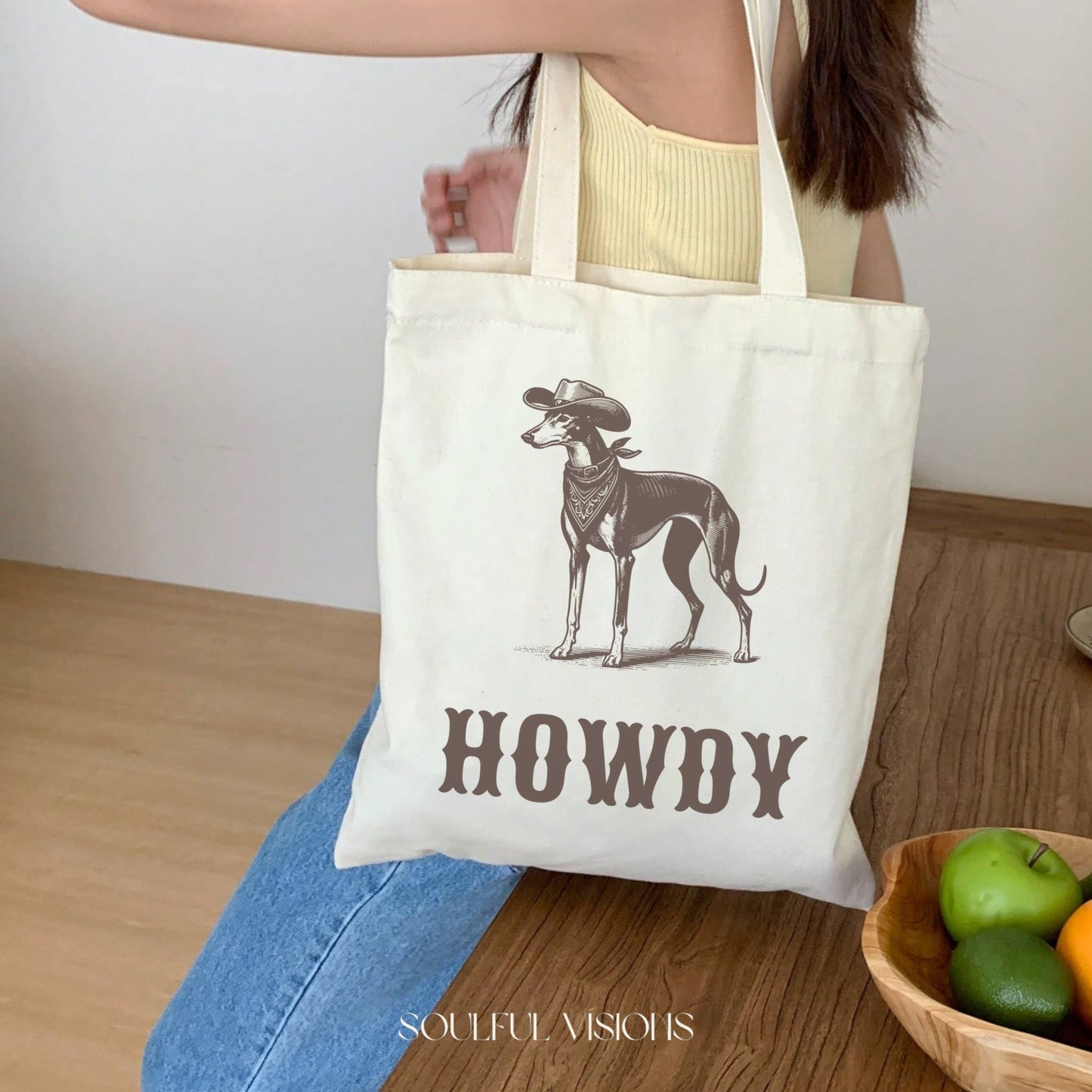 Howdy Greyhound Tote Bag