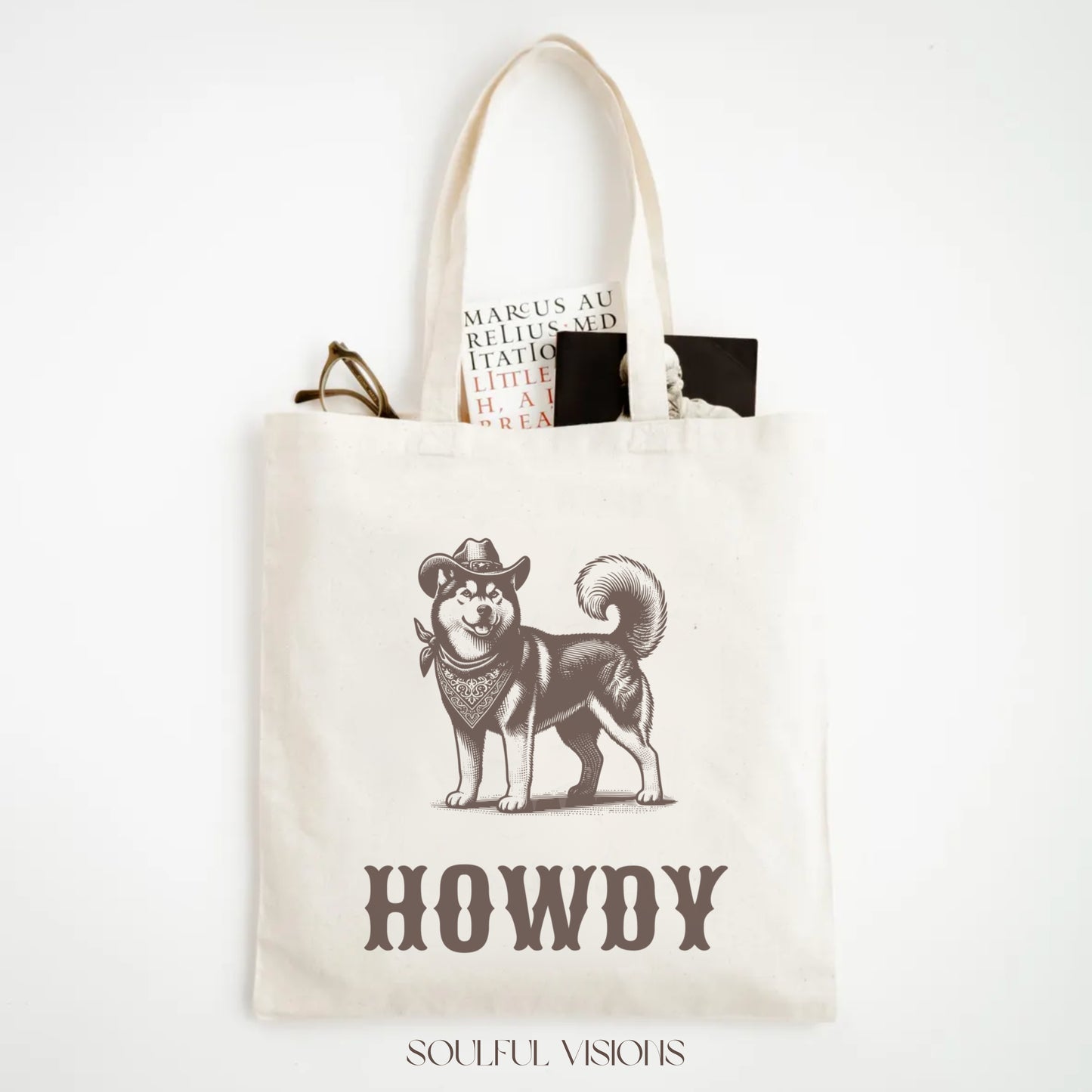 Howdy Husky Tote Bag