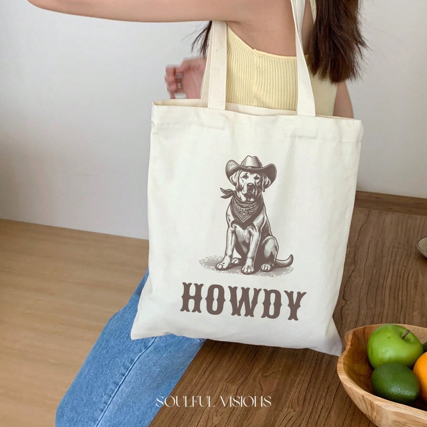 Howdy Labrador Retriever Tote Bag