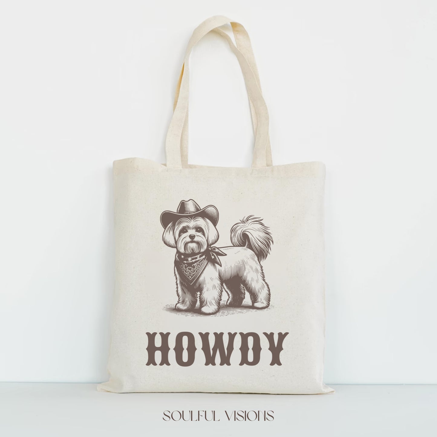 Howdy Maltese Tote Bag