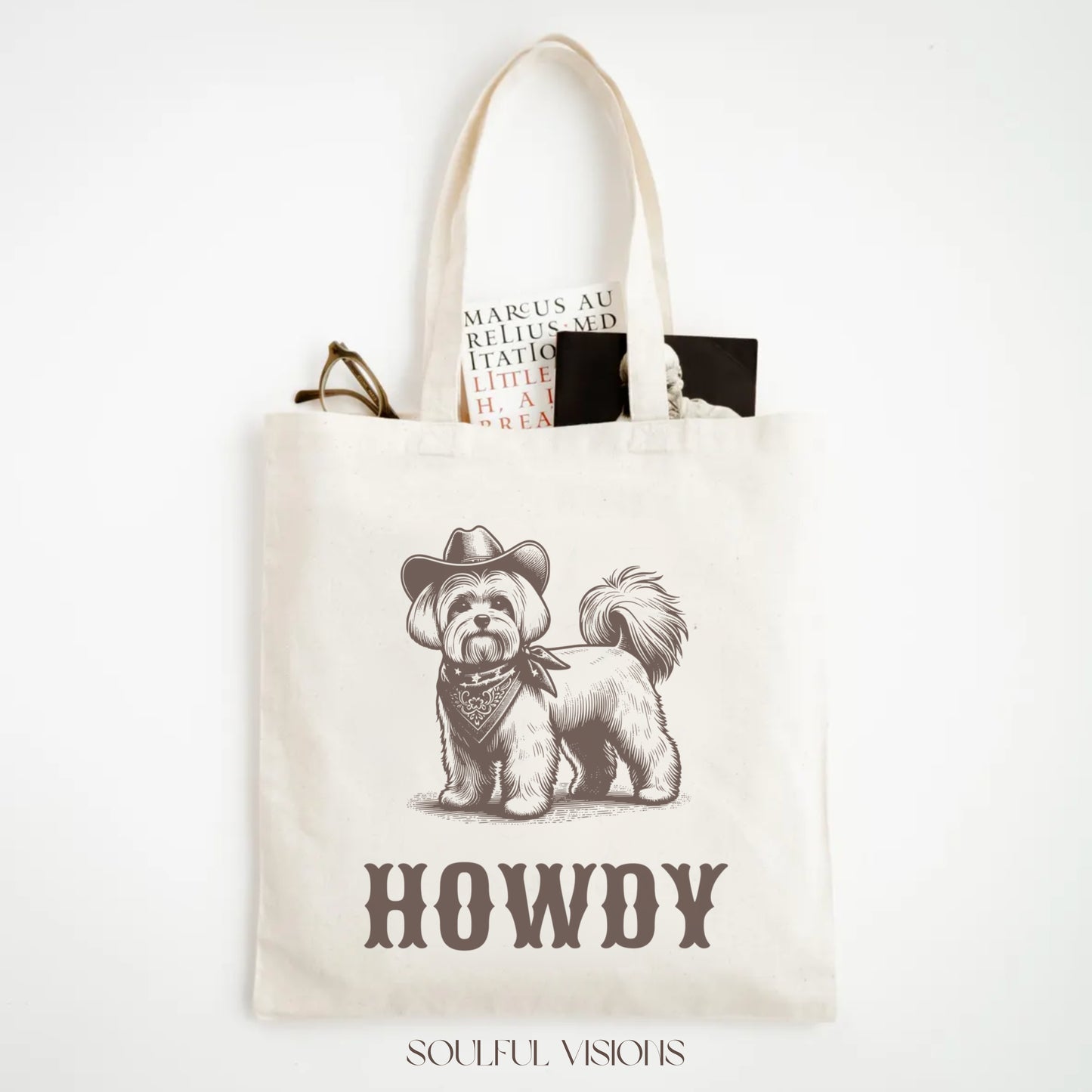 Howdy Maltese Tote Bag