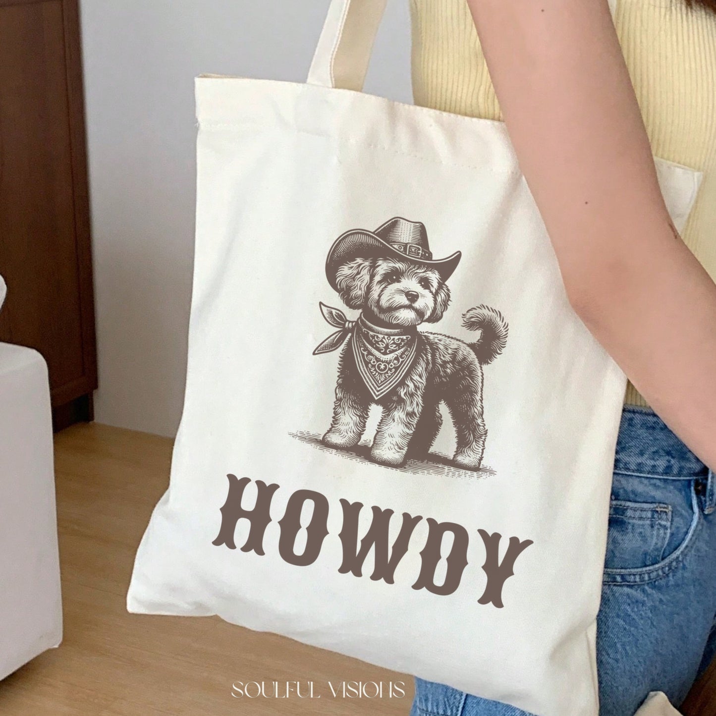 Howdy Maltipoo Tote Bag