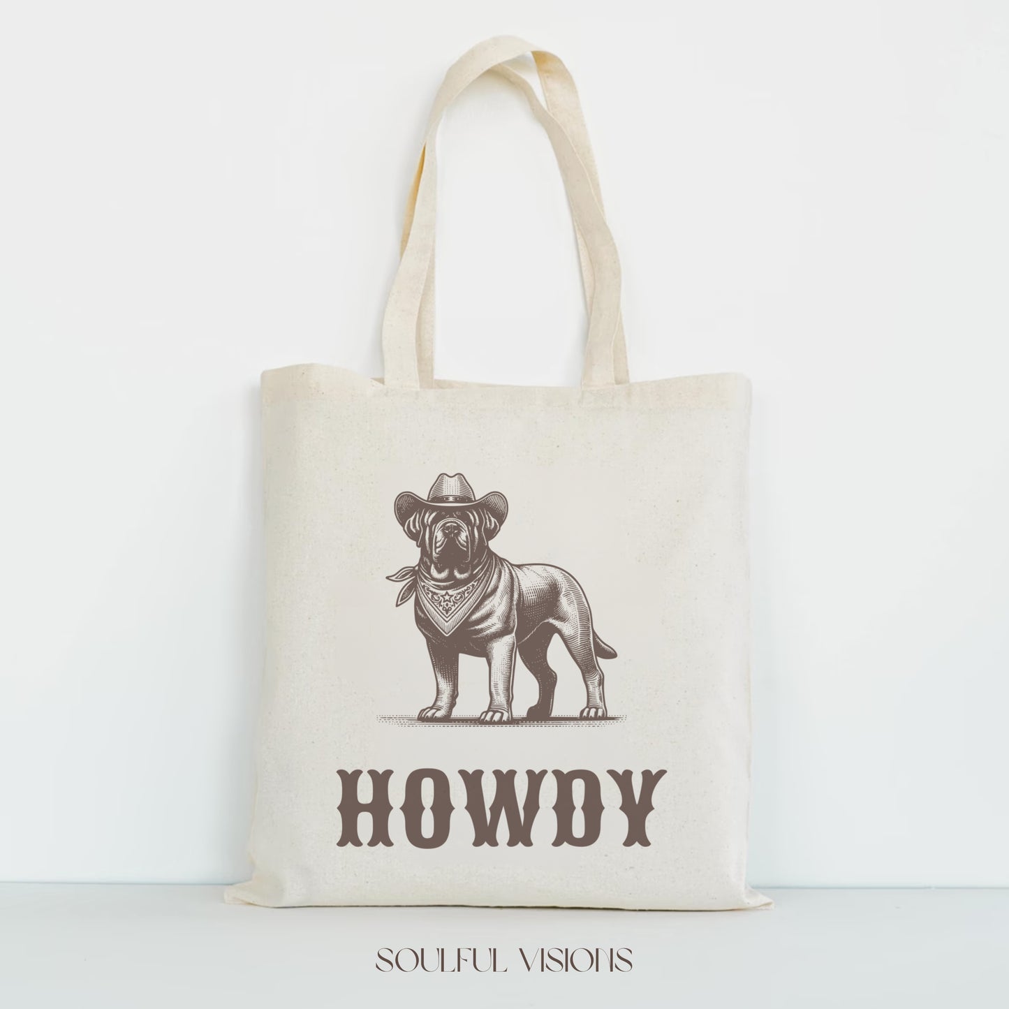 Howdy Mastiff Tote Bag
