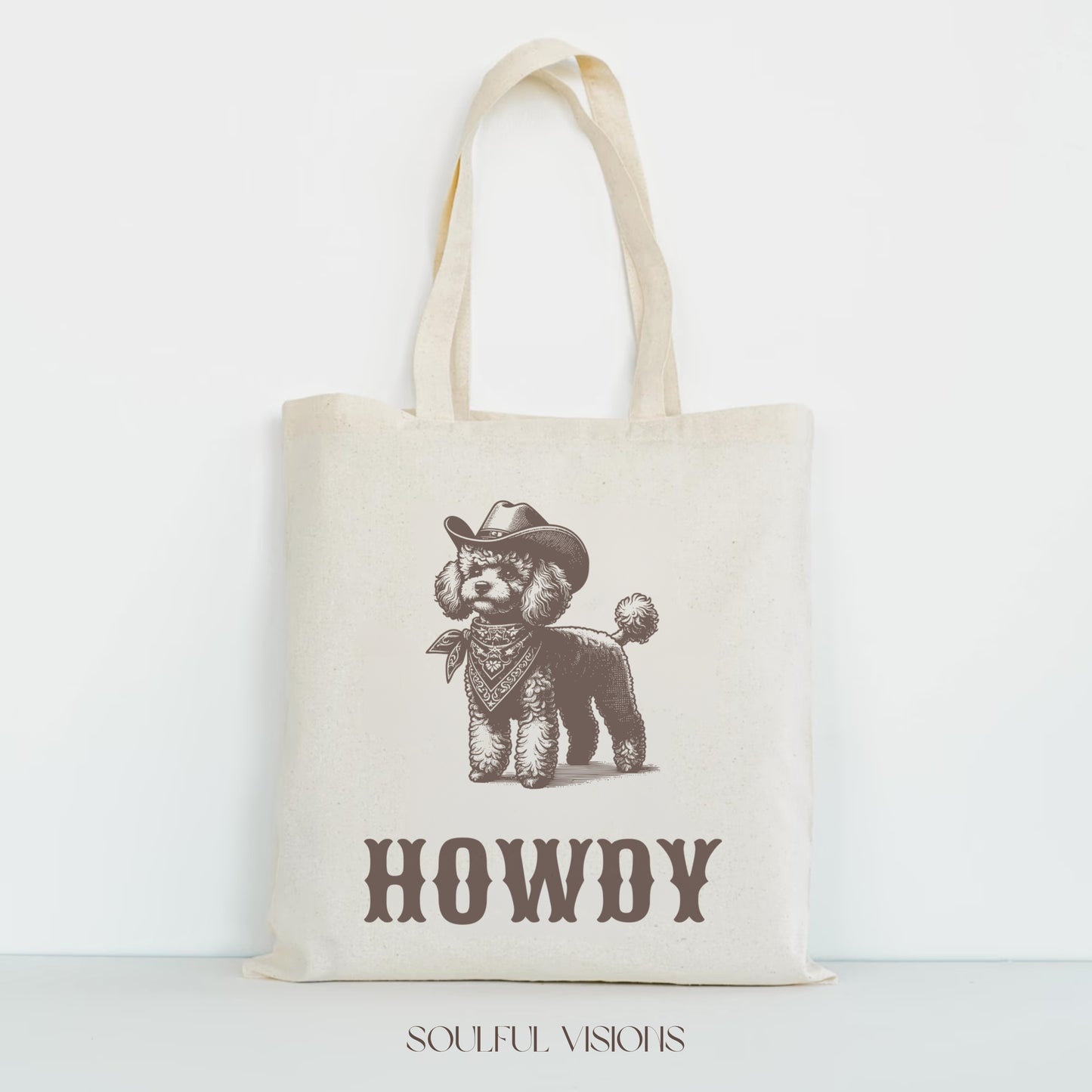 Howdy Mini Poodle Tote Bag