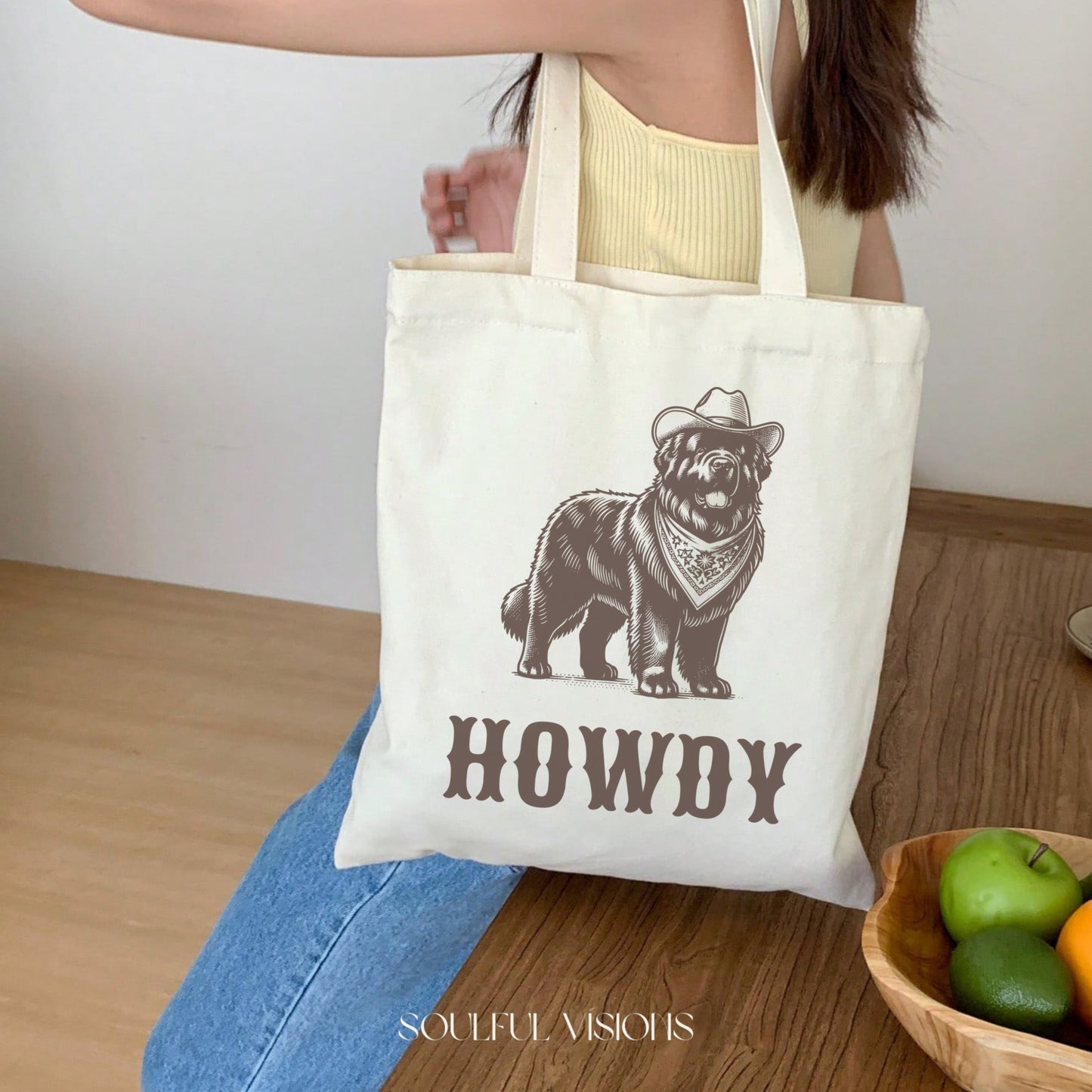 Howdy Newfoundland Tote Bag