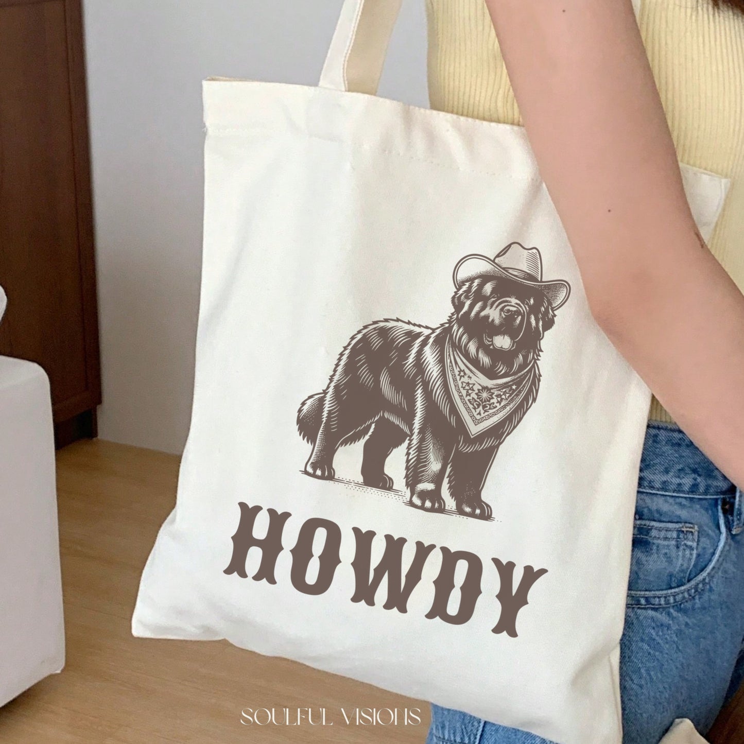 Howdy Newfoundland Tote Bag