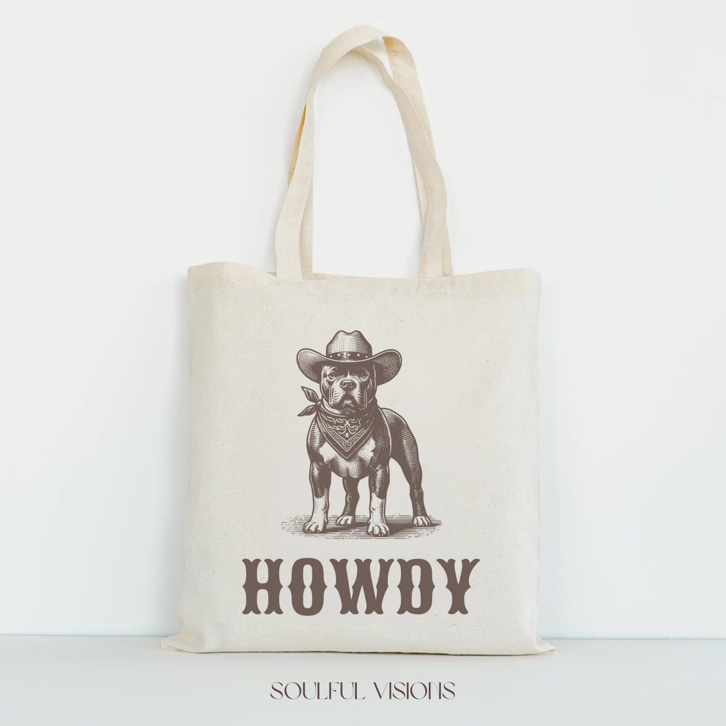 Howdy Pitbull Tote Bag
