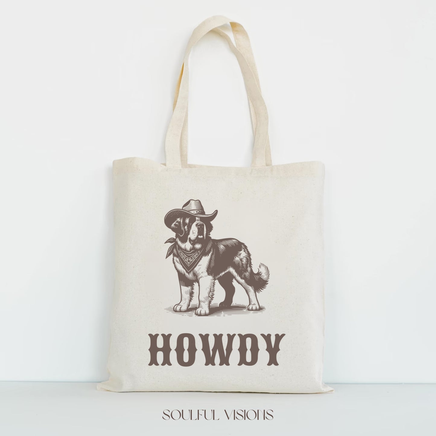 Howdy Saint Bernard Tote Bag