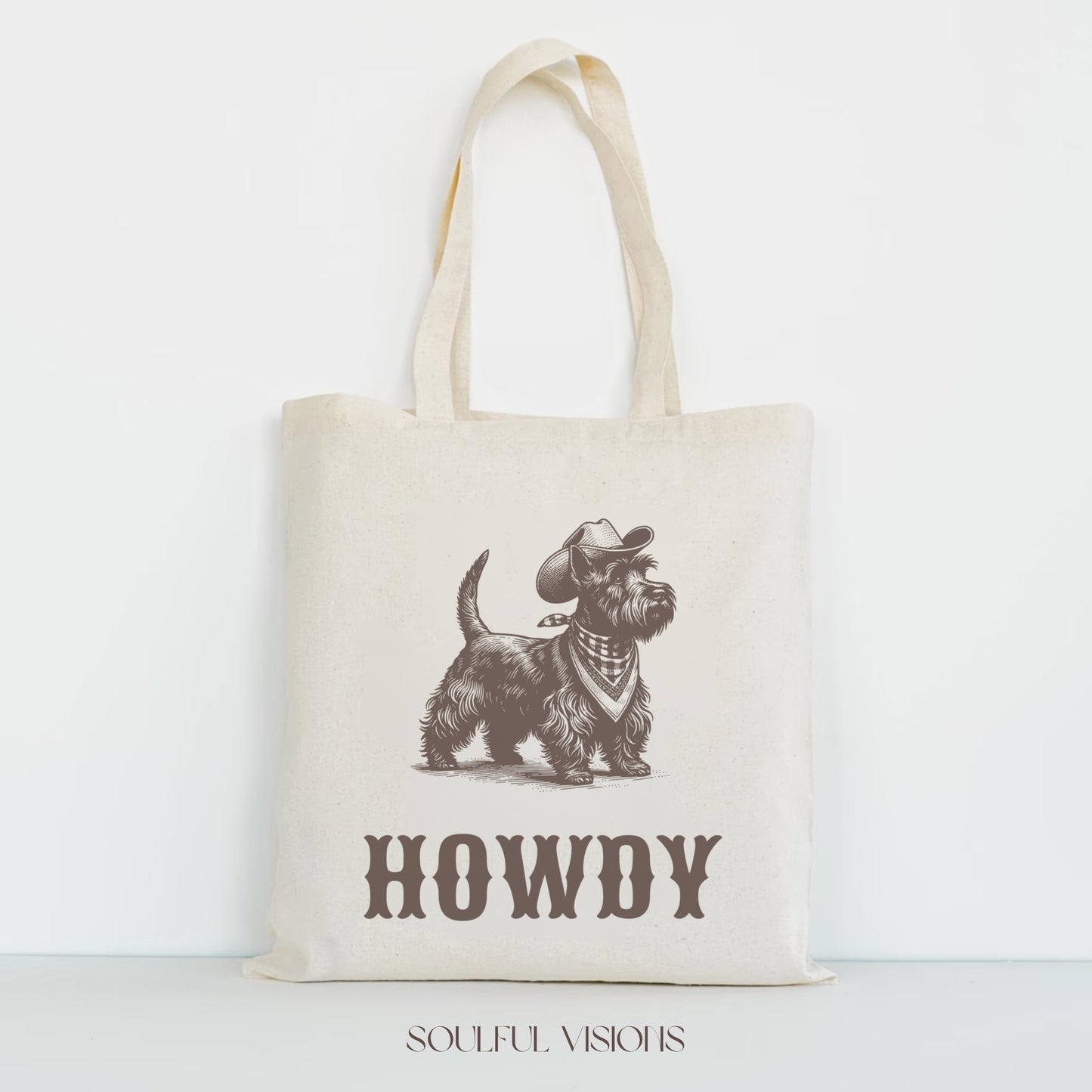 Howdy Scottish Terrier Tote Bag