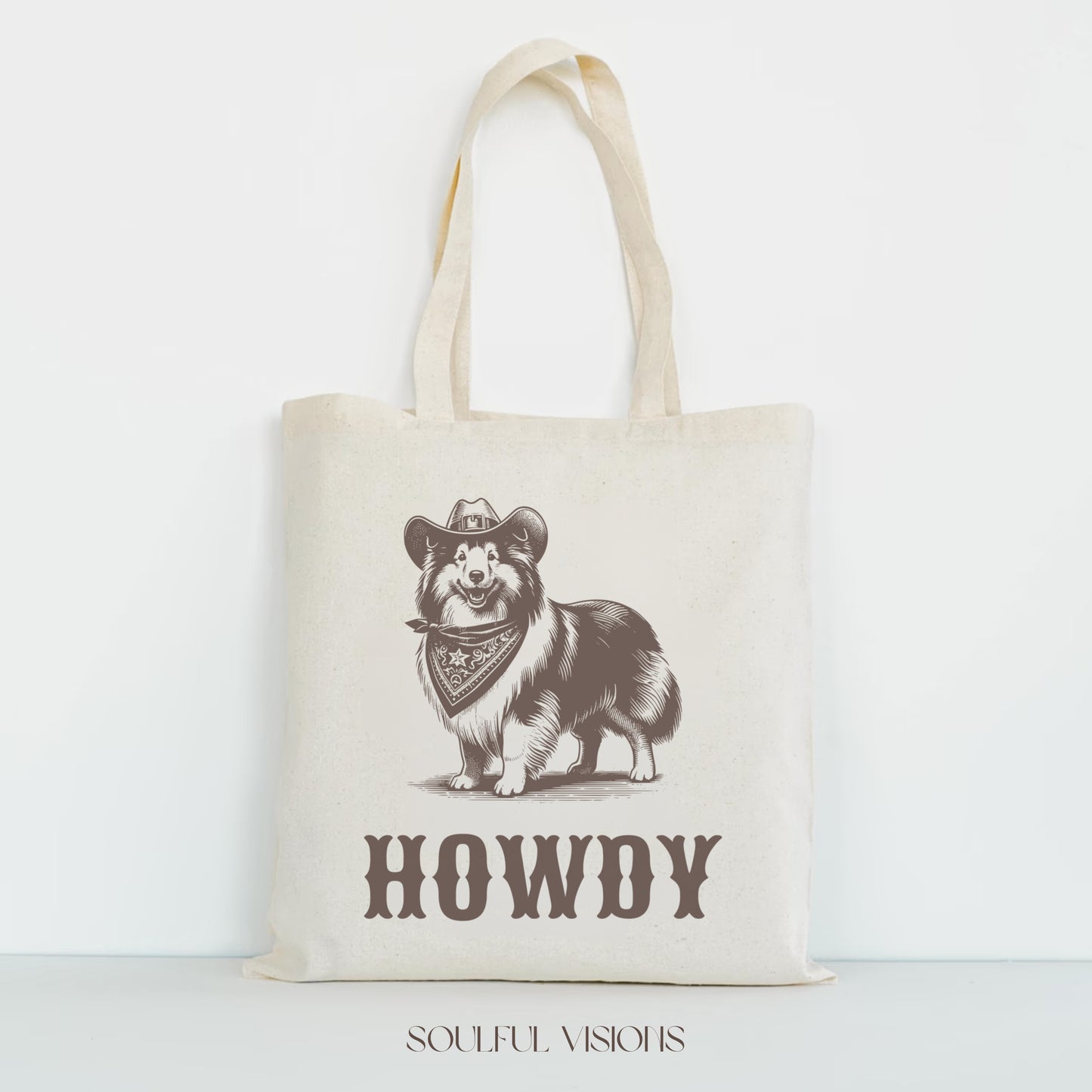 Howdy Shetland Sheepdog Tote Bag