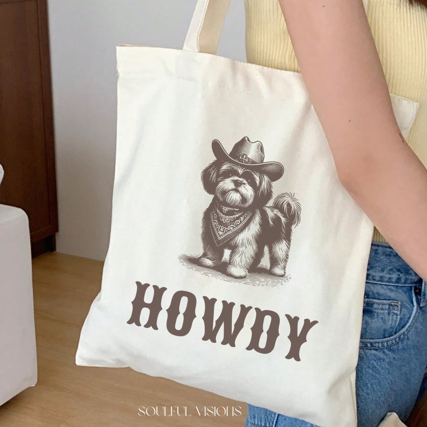 Howdy Shih tzu Tote Bag