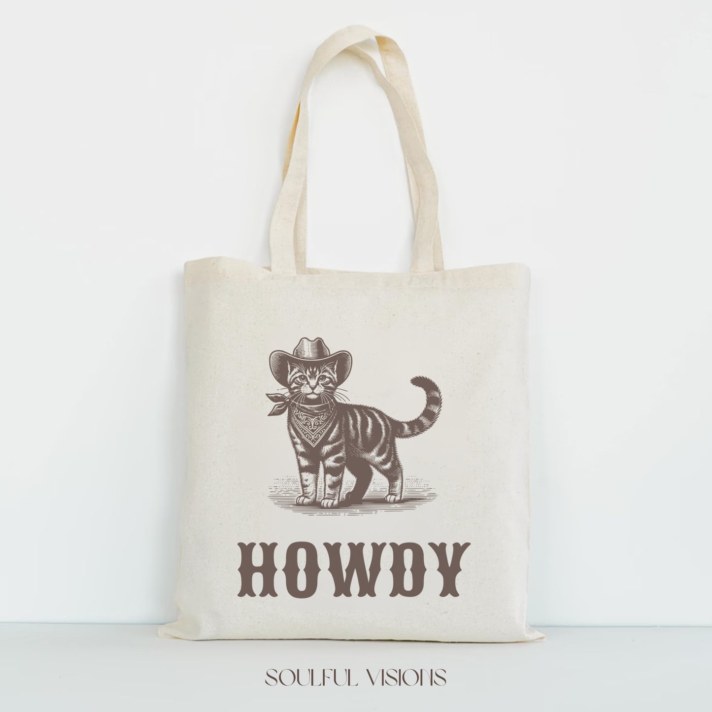 Howdy Tabby Cat Tote Bag
