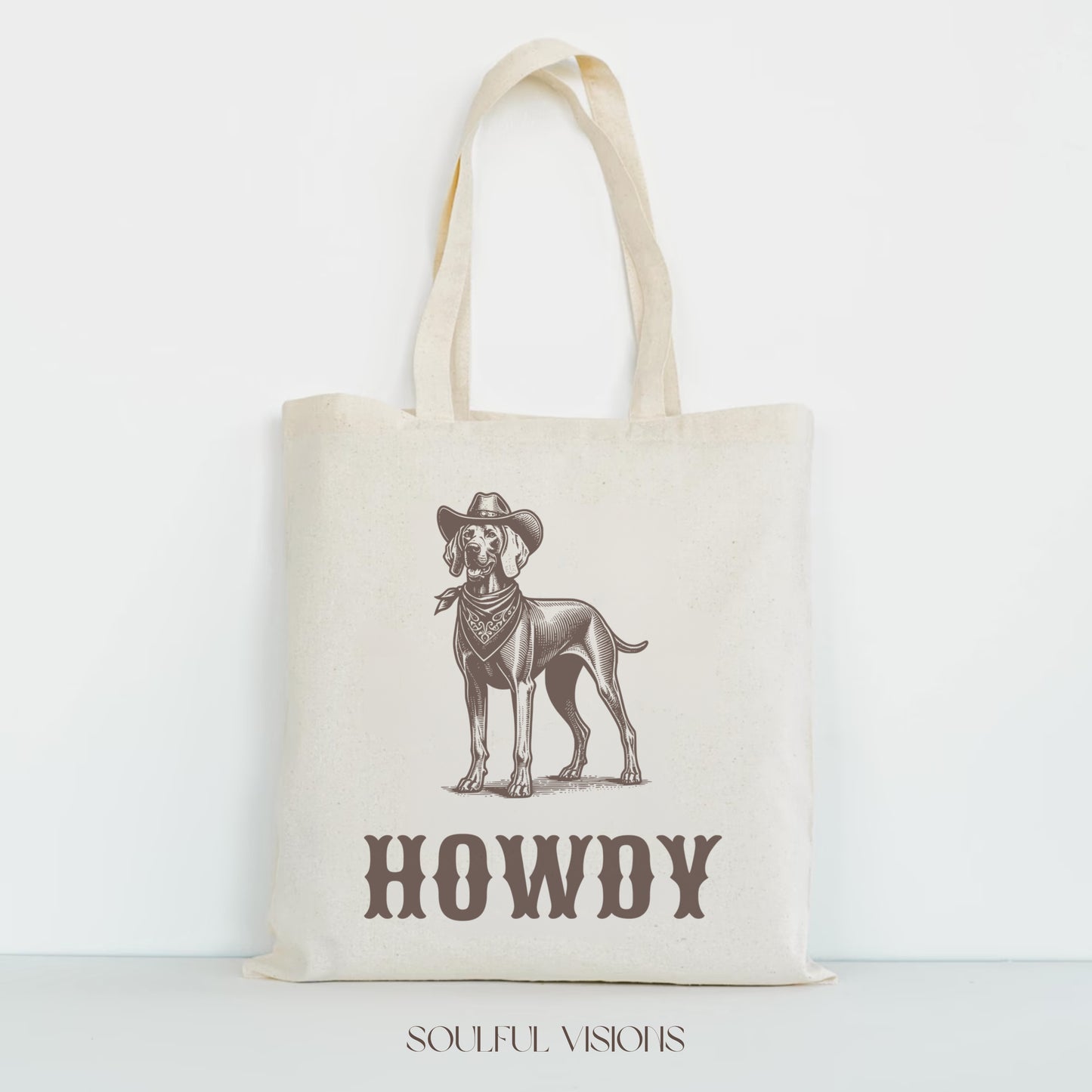 Howdy Weimaraner Tote Bag